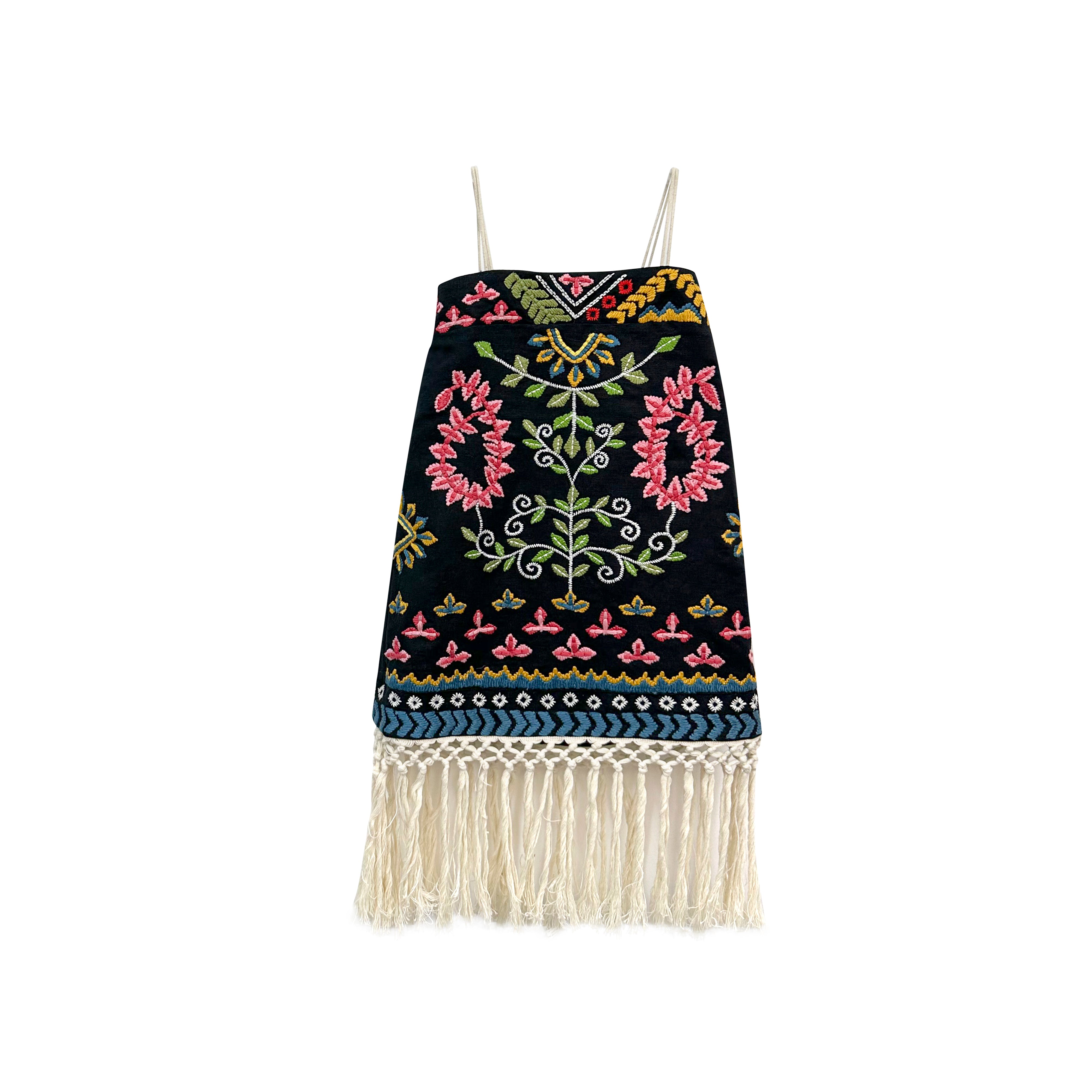 The Embroidered Zoya Dress (Black)