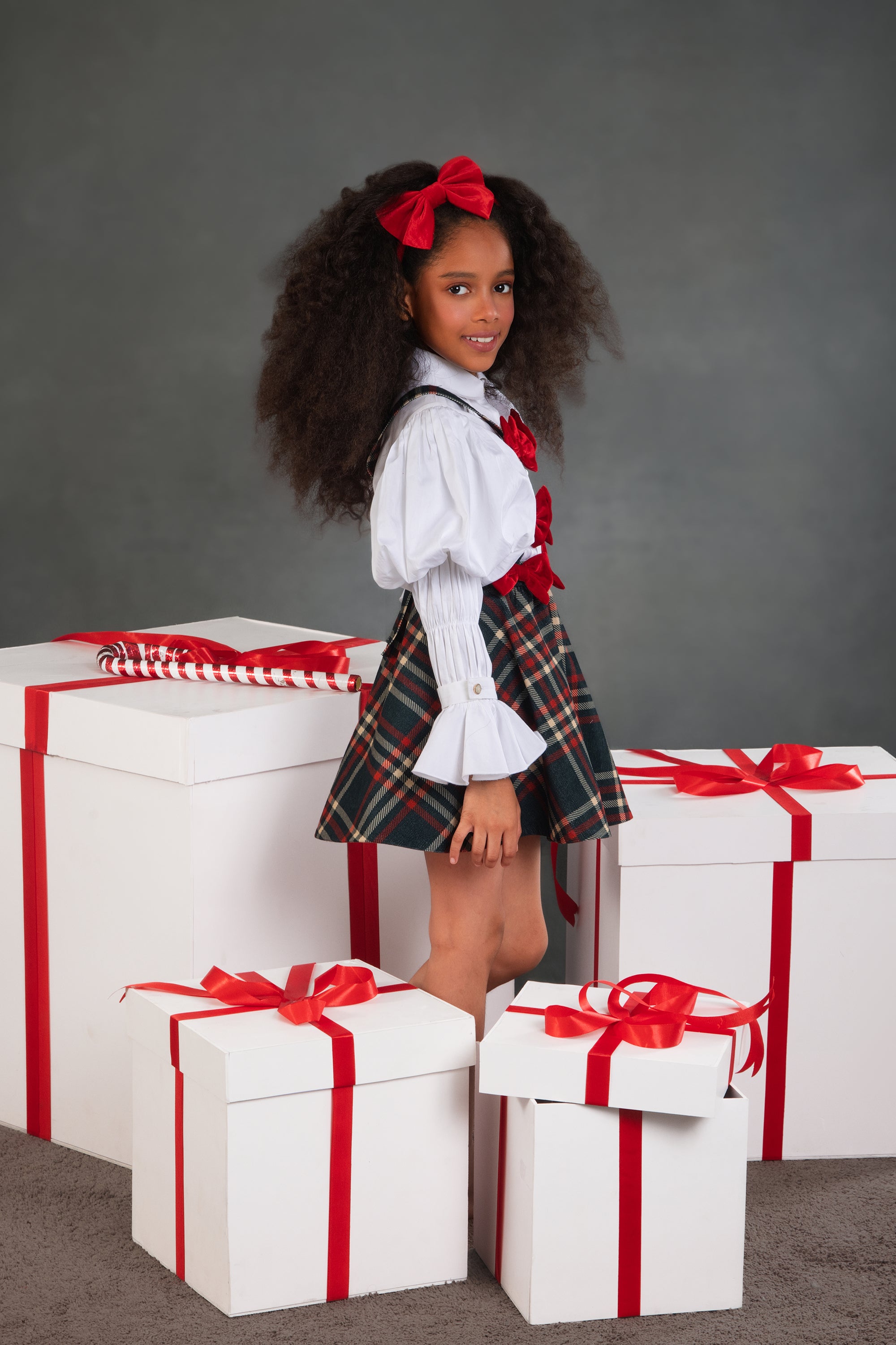 Bow Plaid Dress (Sale)