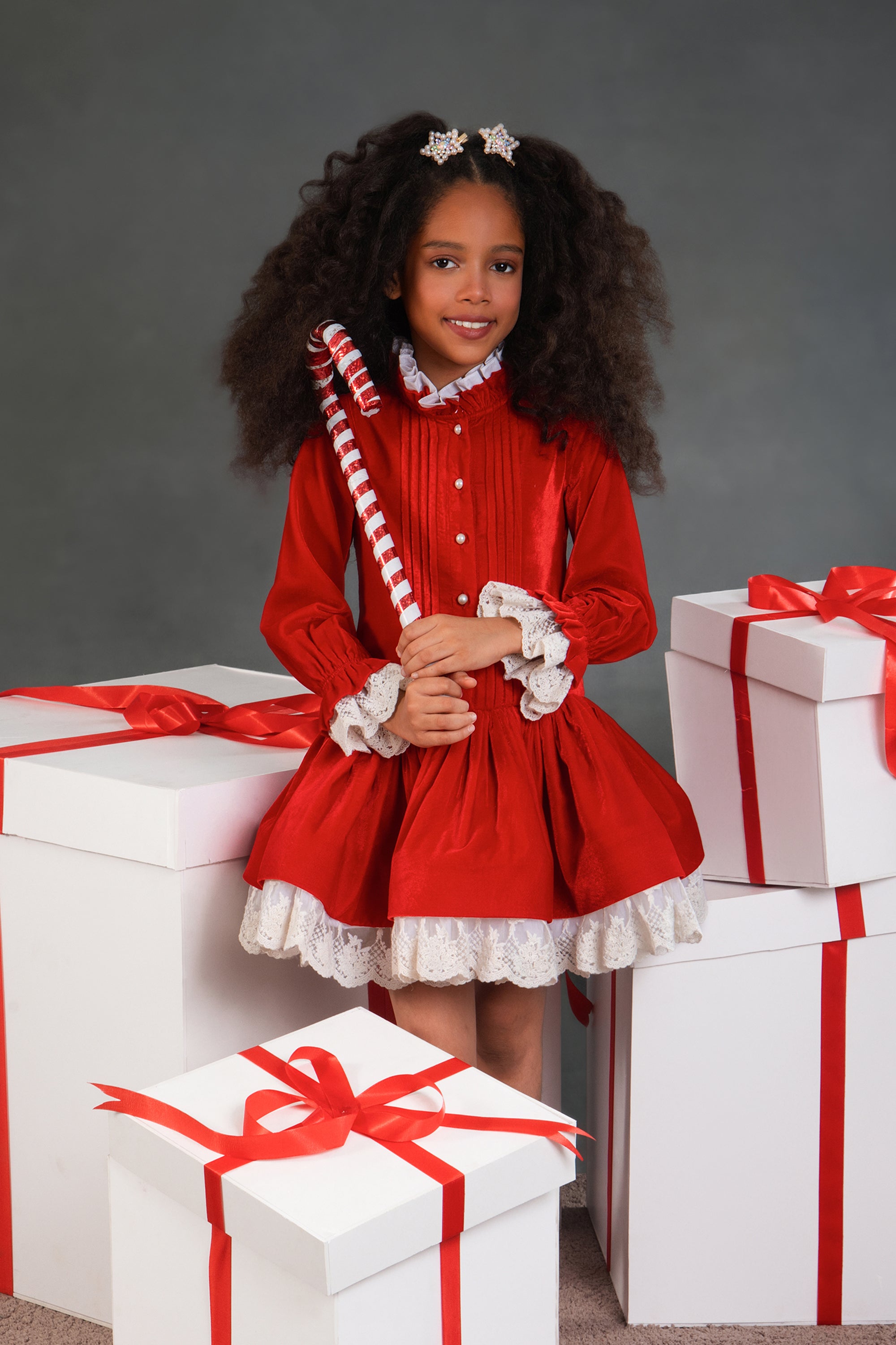 The Lacy Velvet Taylor Dress (Red)