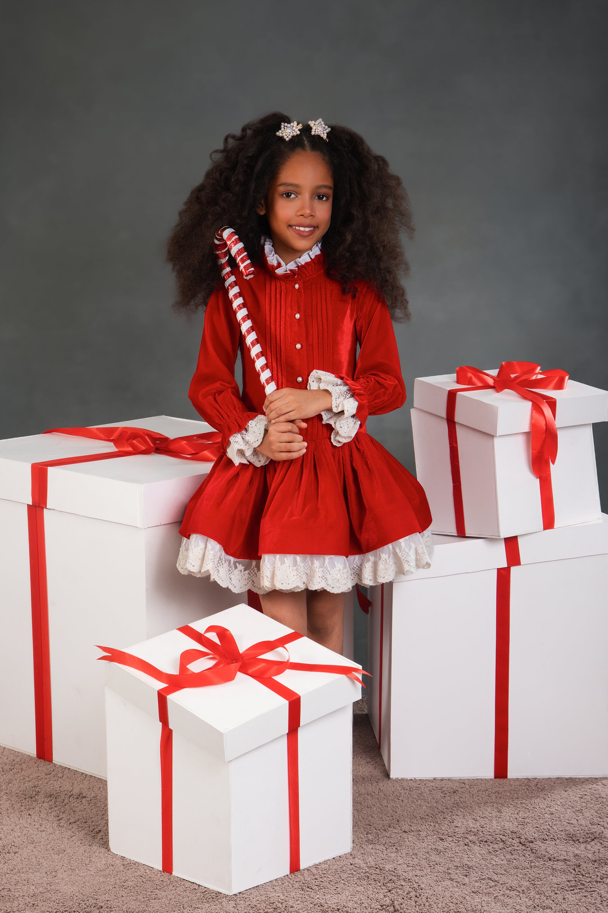 The Lacy Velvet Taylor Dress (Red)