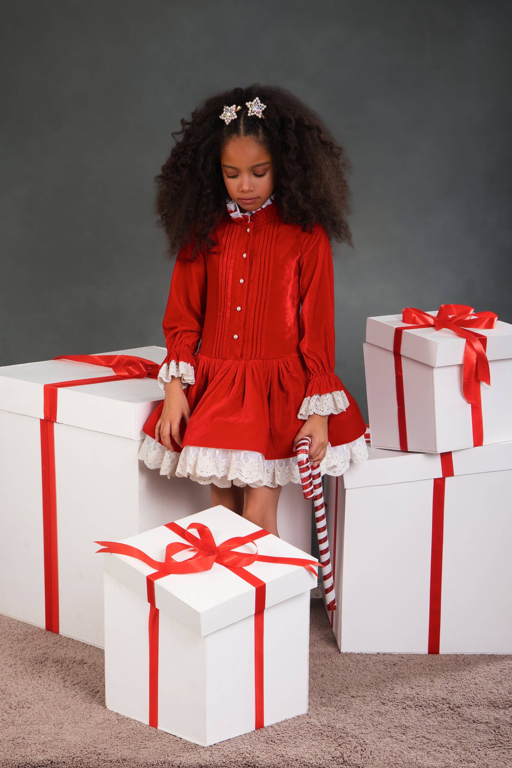 The Lacy Velvet Taylor Dress (Red)