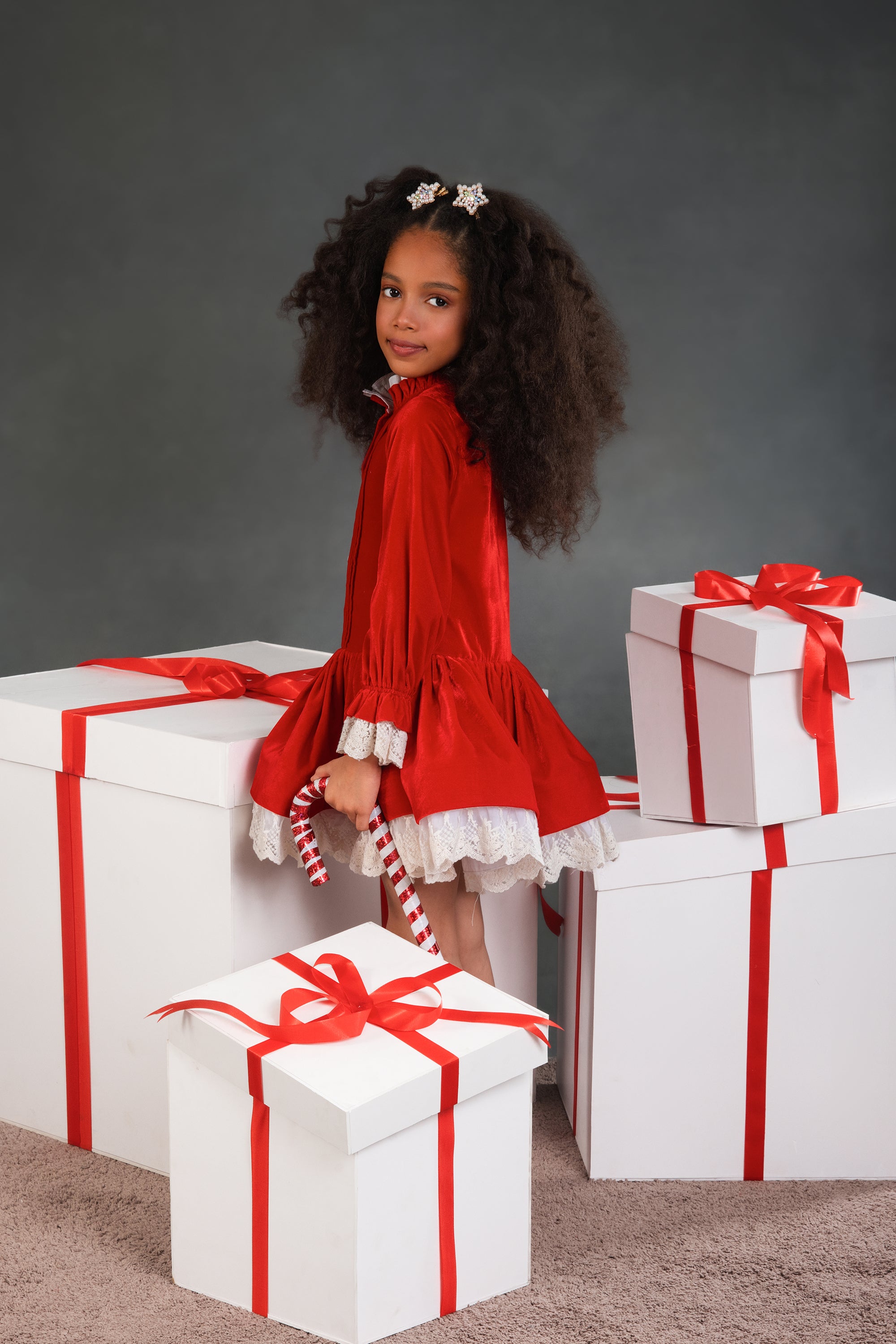 The Lacy Velvet Taylor Dress (Red)