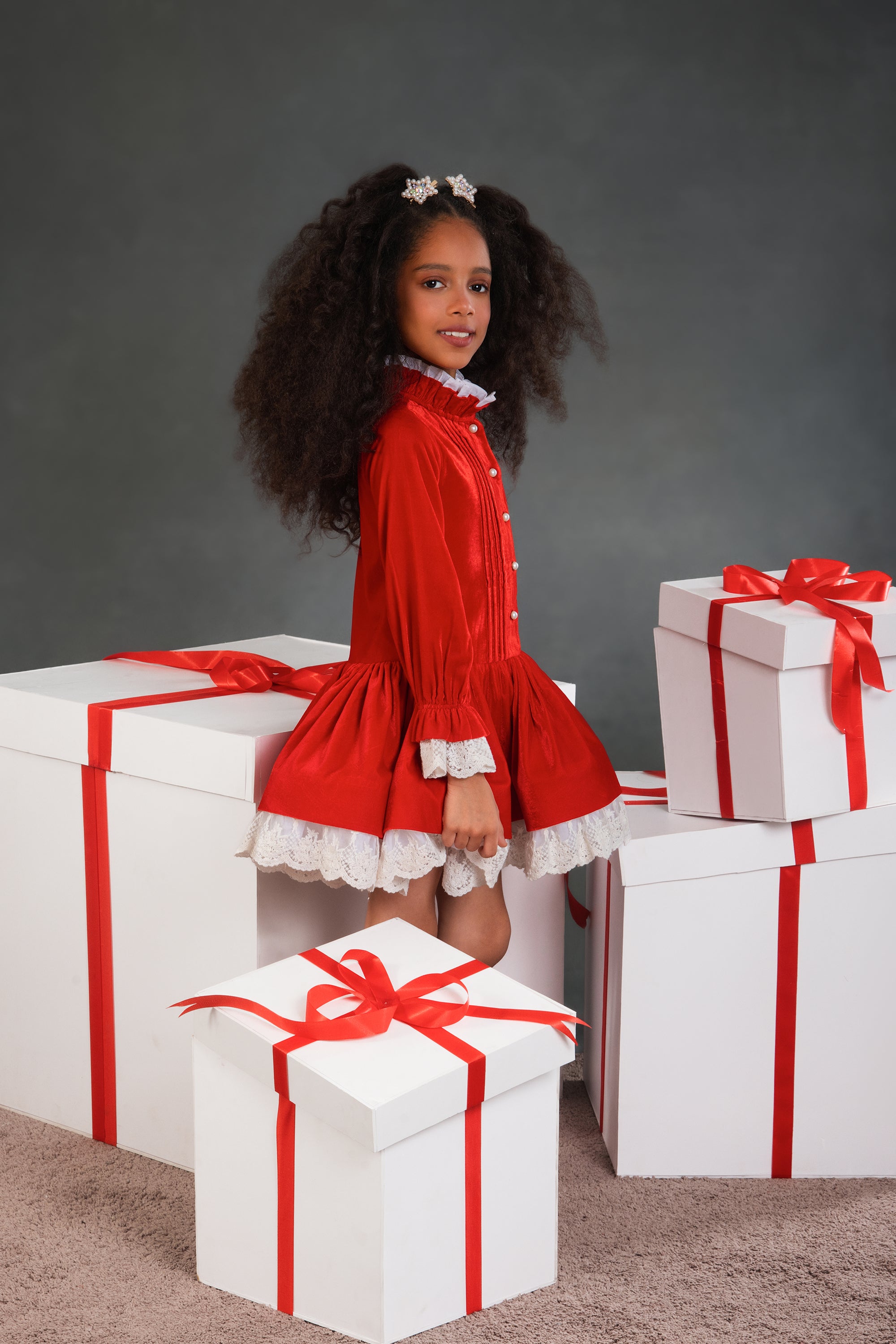 The Lacy Velvet Taylor Dress (Red)