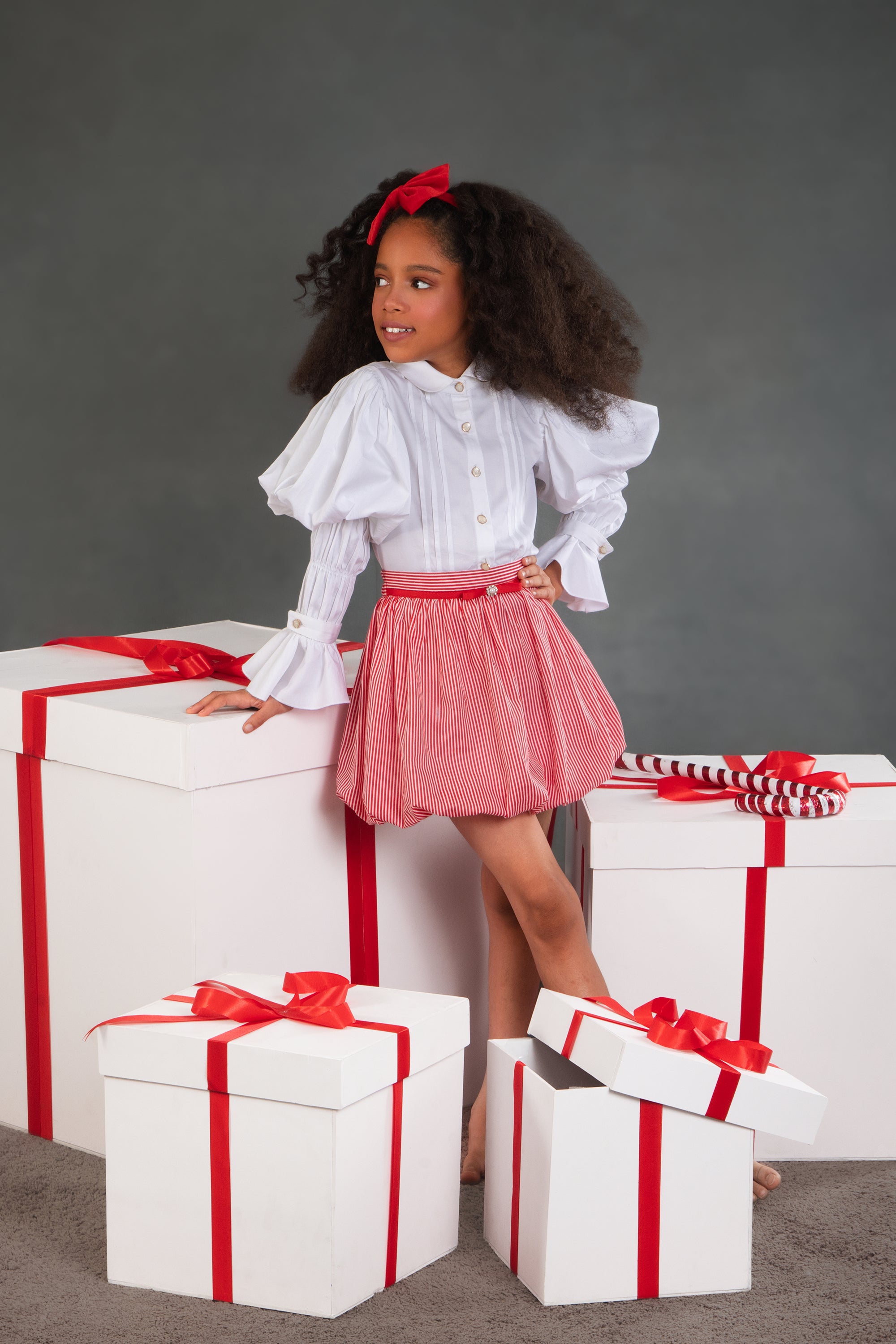 Red Stripe Skirt & Cindy Shirt Set