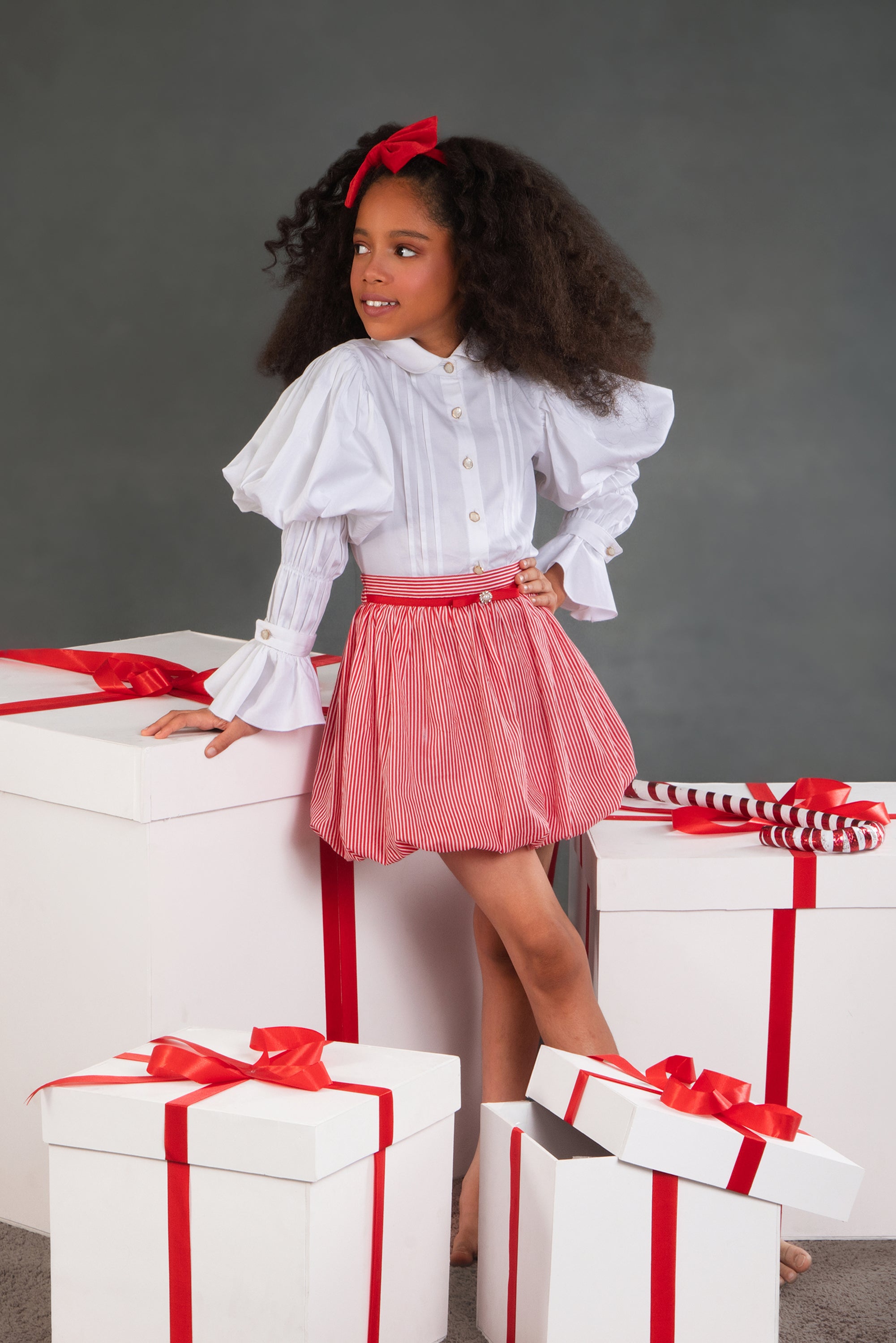 Red Stripe Skirt & Cindy Shirt Set