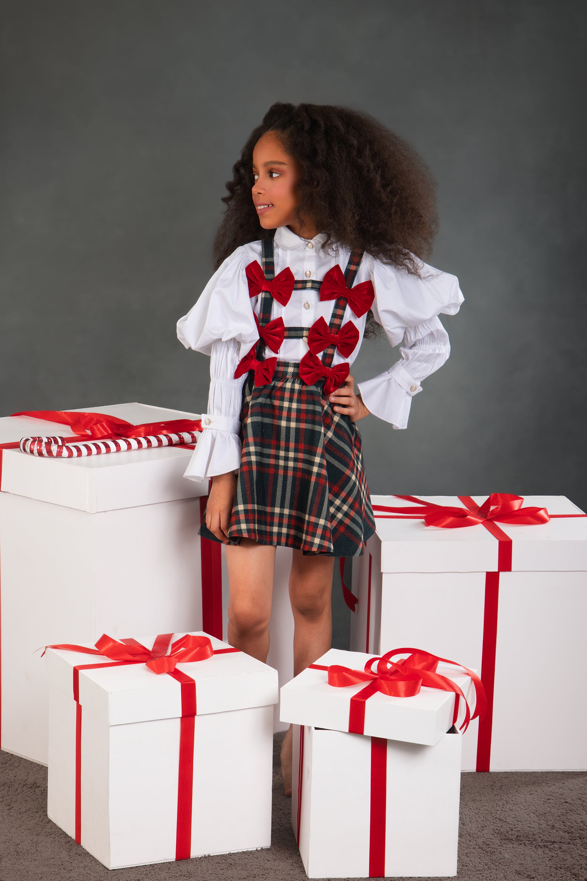 Bow Plaid Dress (Sale)