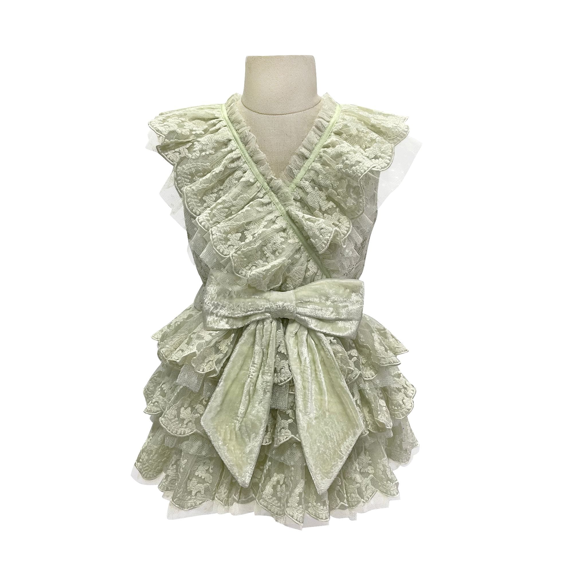 The Velvet Bow Alaia Dress (Green)