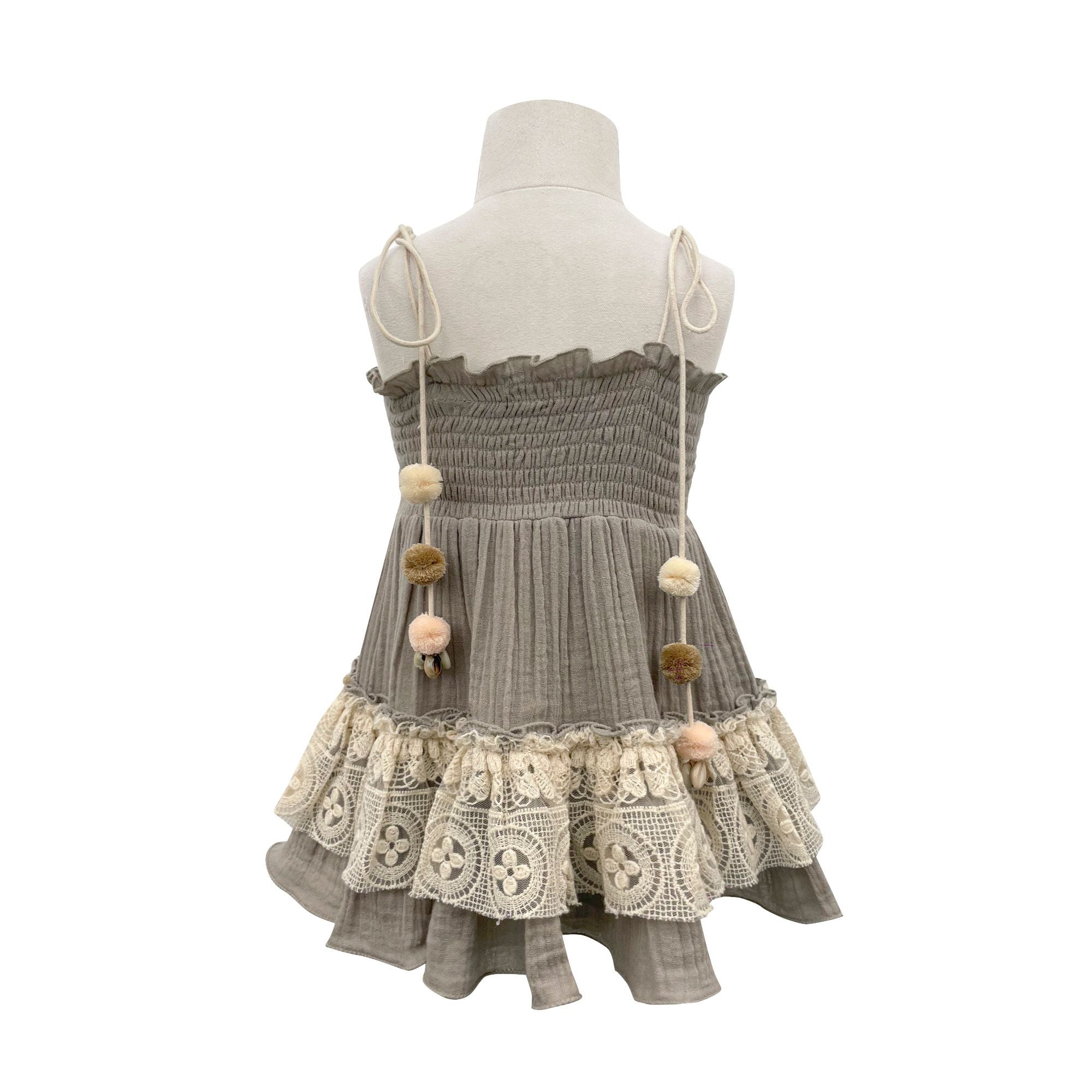 The Alaia Lacy Gauze Dress (Grey)