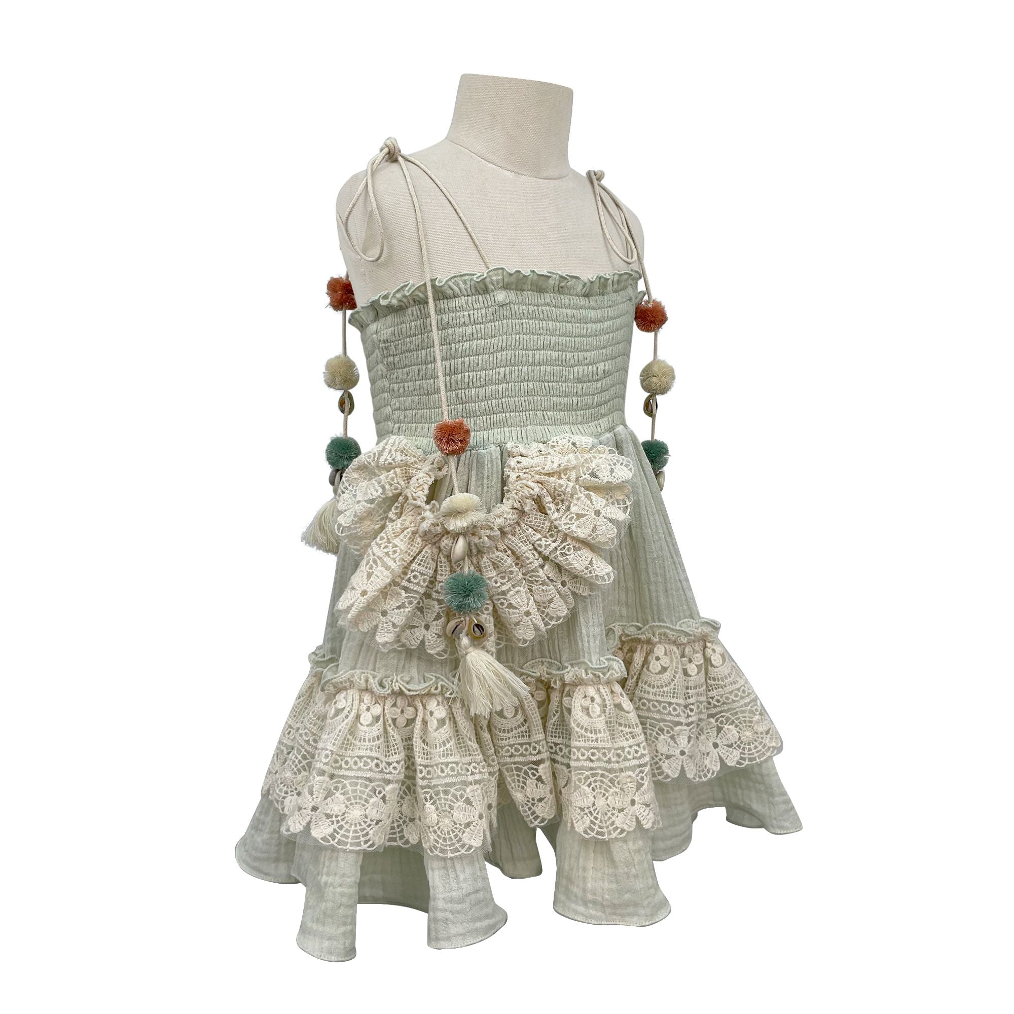 The Alaia Lacy Gauze Dress (Green)