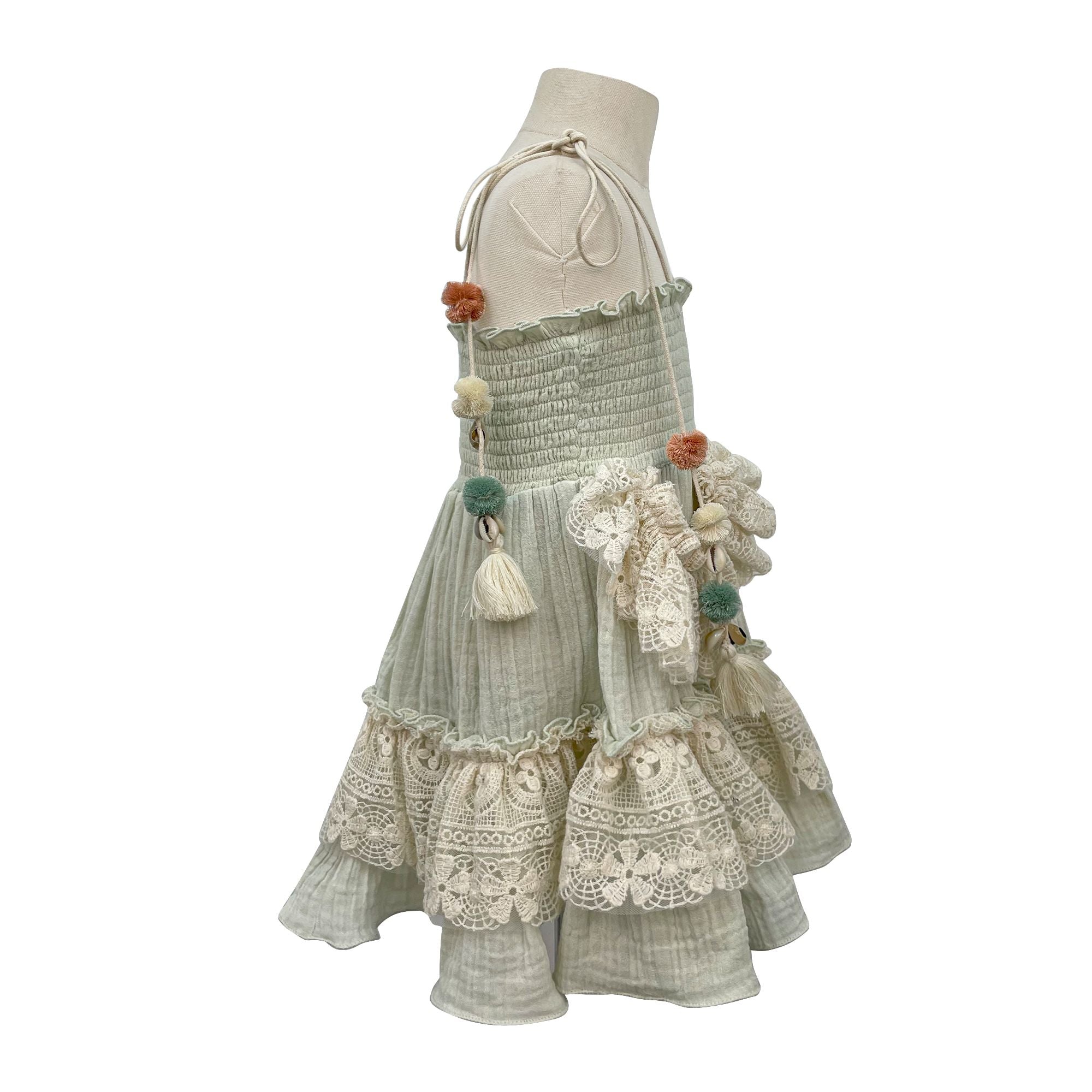 The Alaia Lacy Gauze Dress (Green)