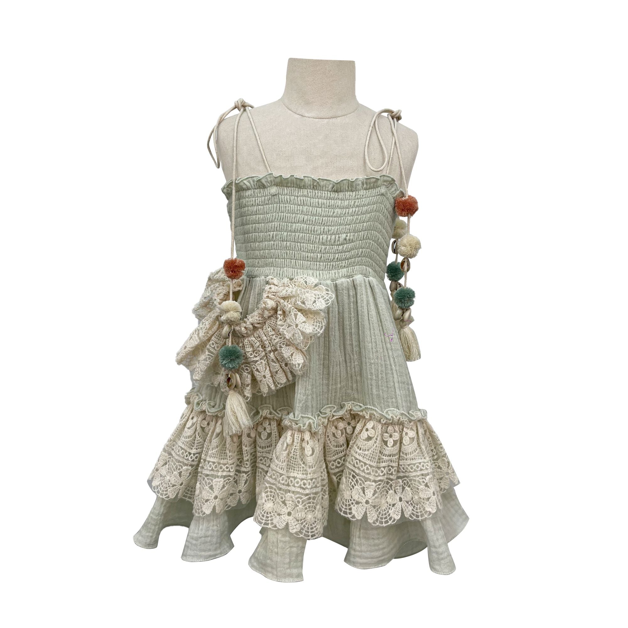 The Alaia Lacy Gauze Dress (Green)