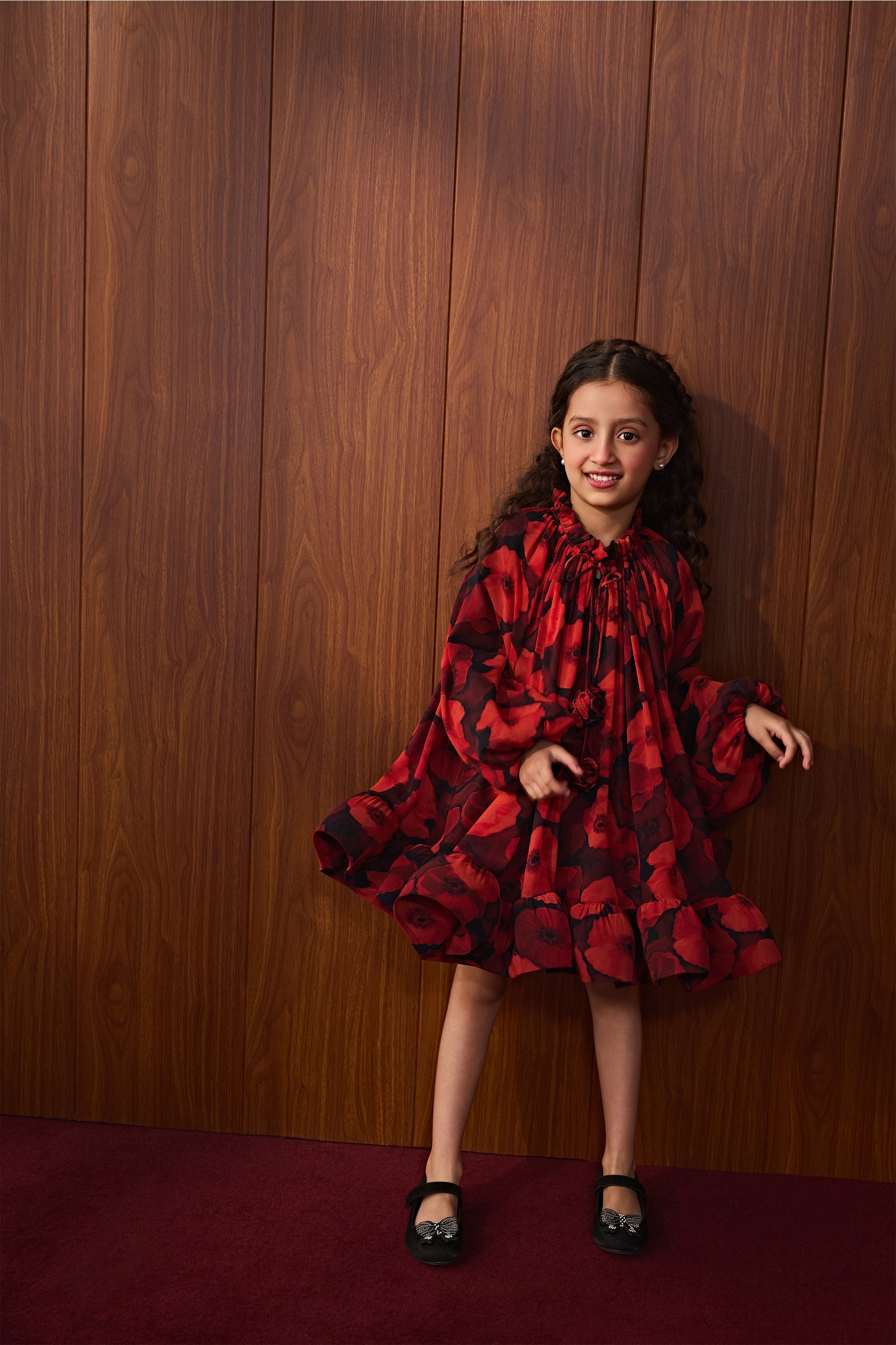 Alicia Printed Rose Dress