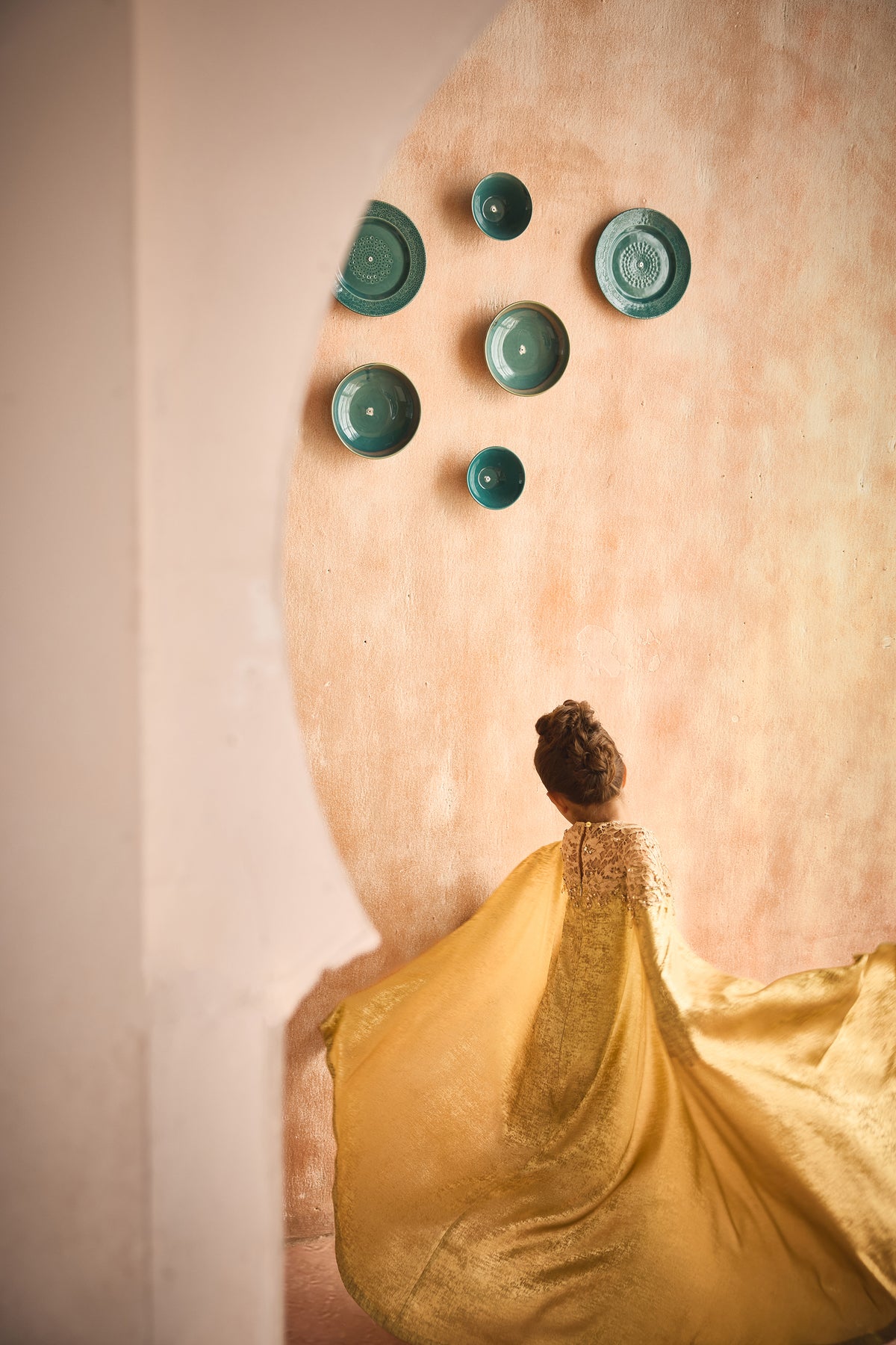 Almas Gold Cape Dress