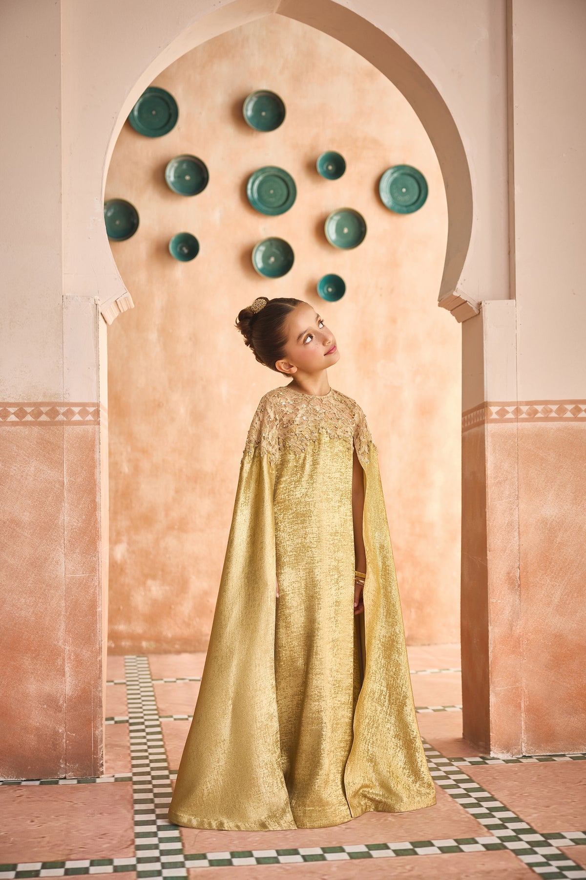 Almas Gold Cape Dress