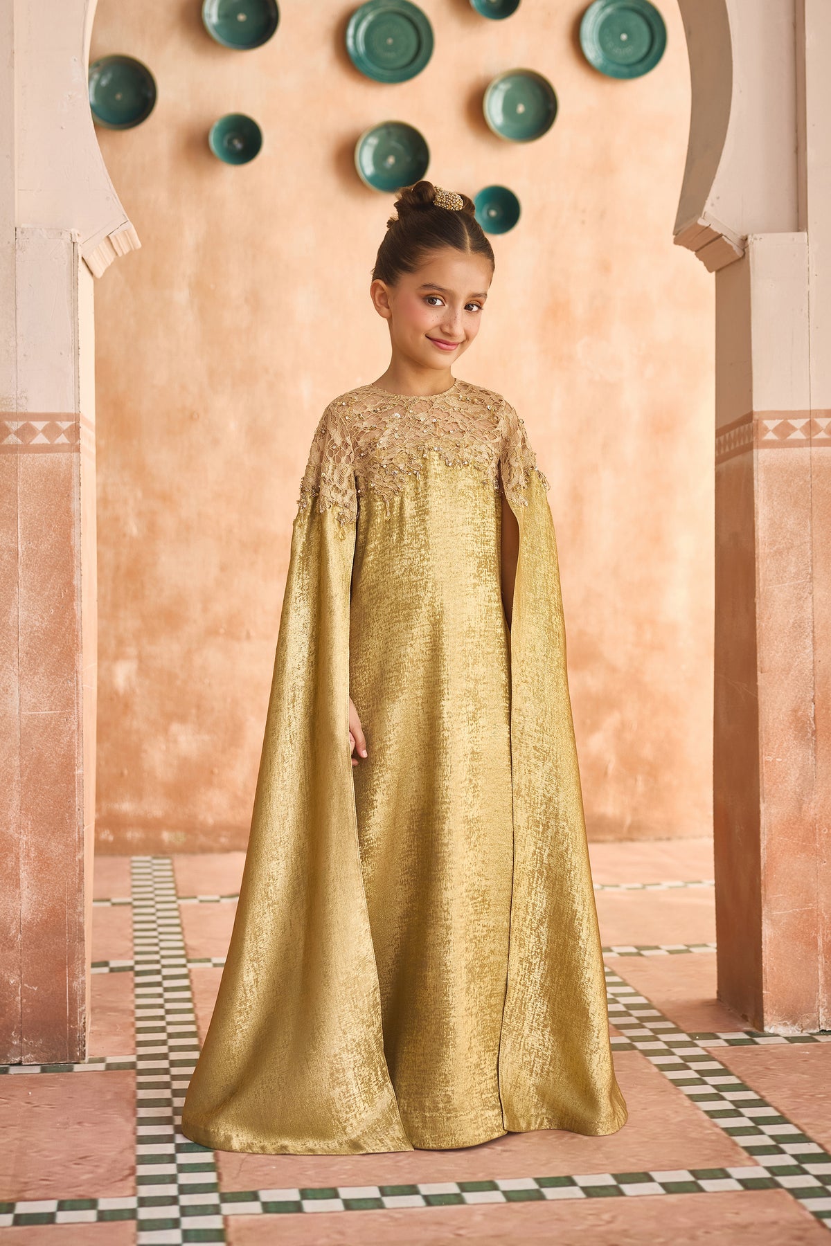 Almas Gold Cape Dress