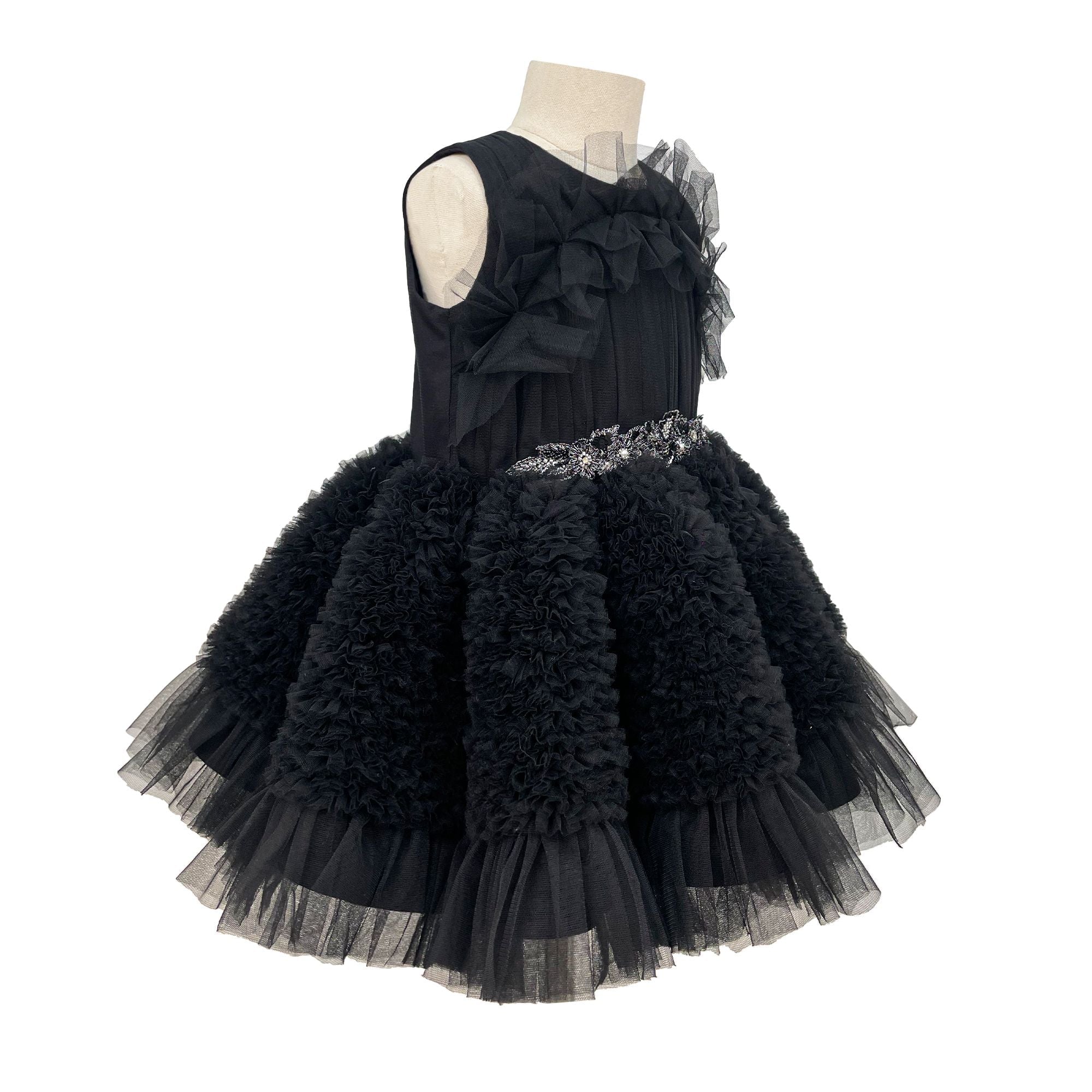 The Embellished Ariel Tulle Dress (Black)