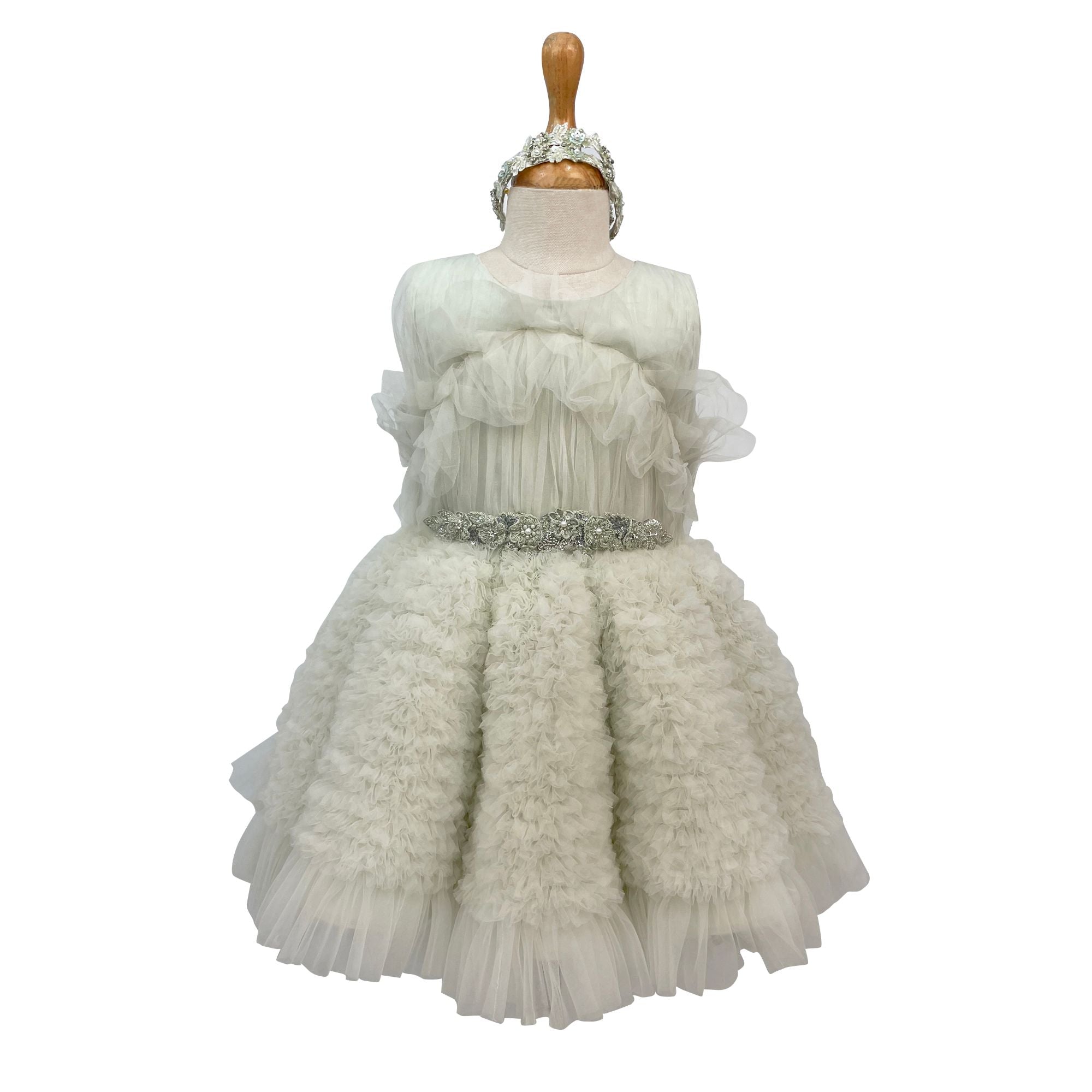 The Embellished Ariel Tulle Dress (Green)