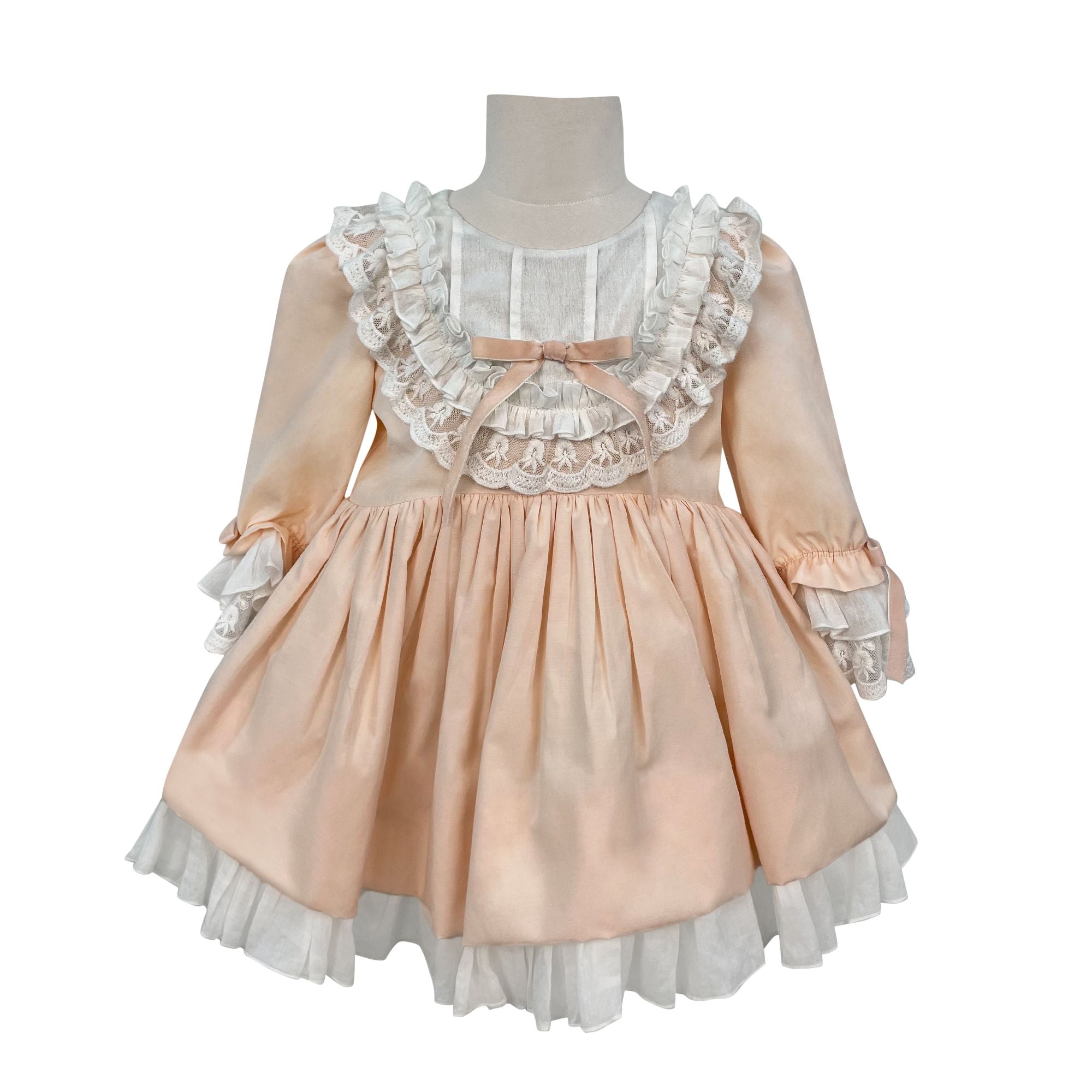 Bow Sleeved Rudolph Dress (Peach)