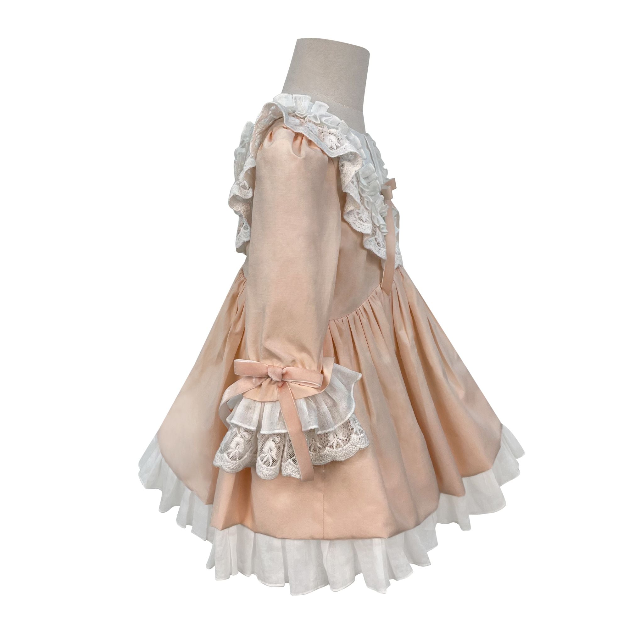 Bow Sleeved Rudolph Dress (Peach)