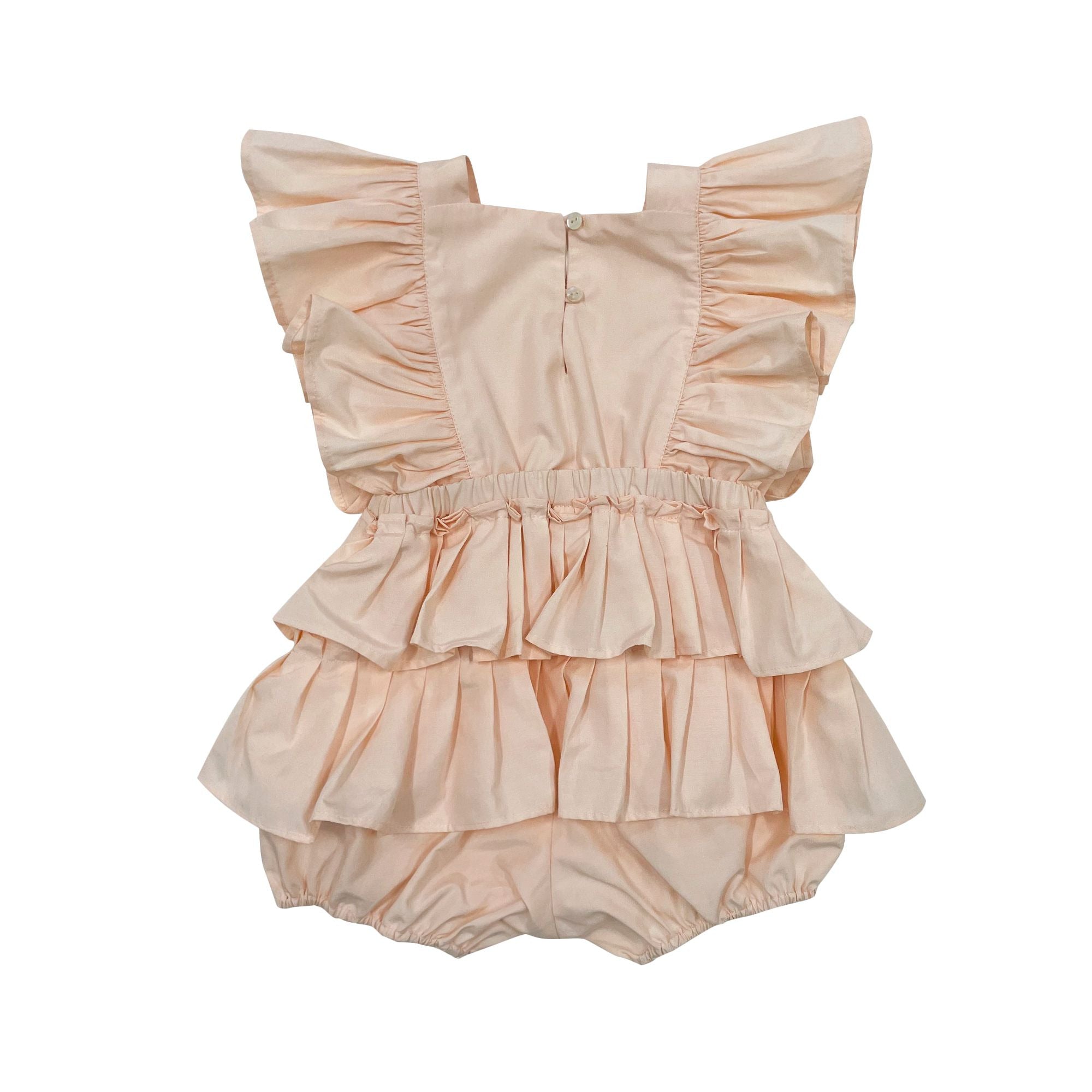 The Cotton Frill Romper (Peach)