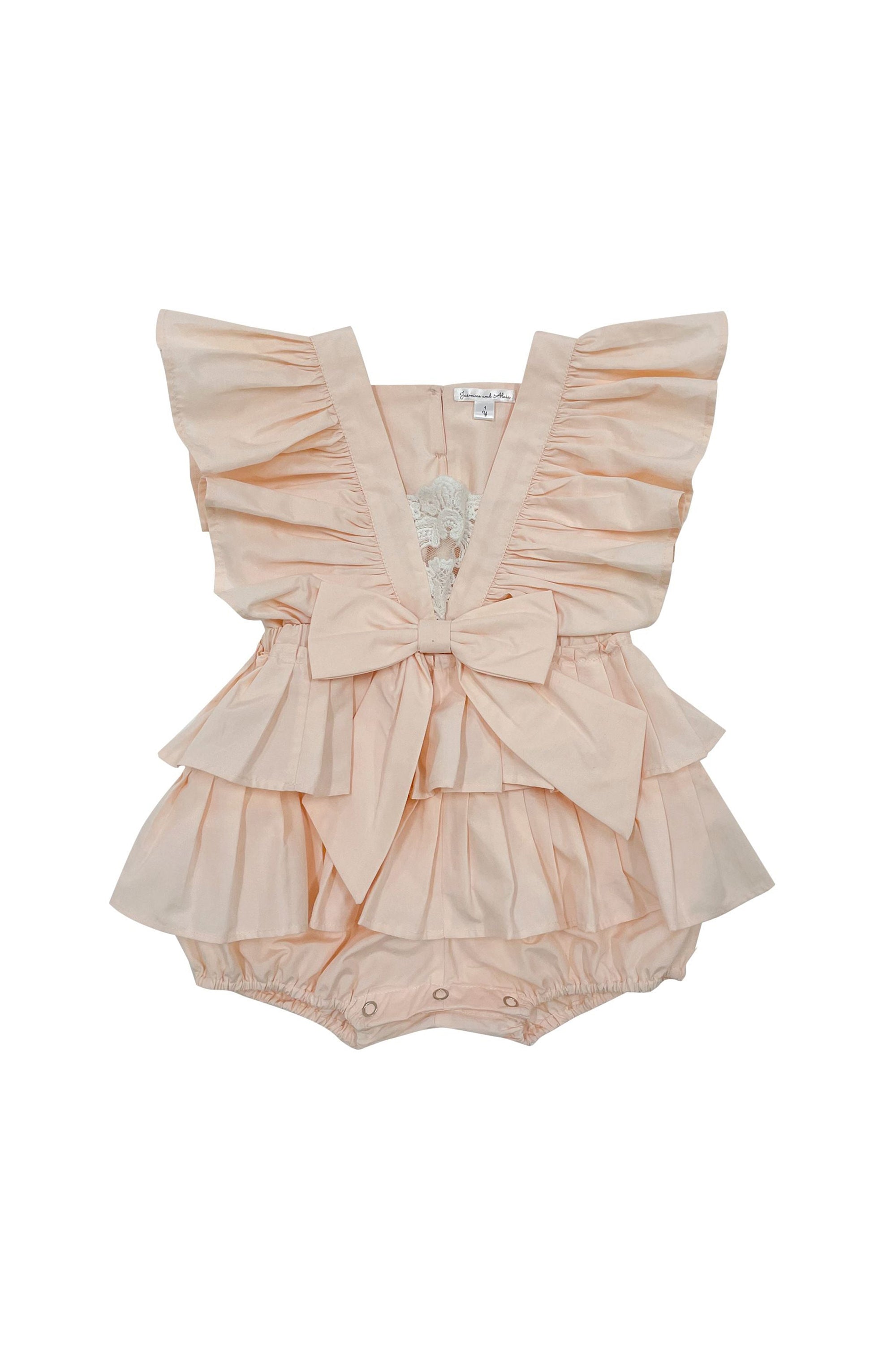 The Cotton Frill Romper (Peach)