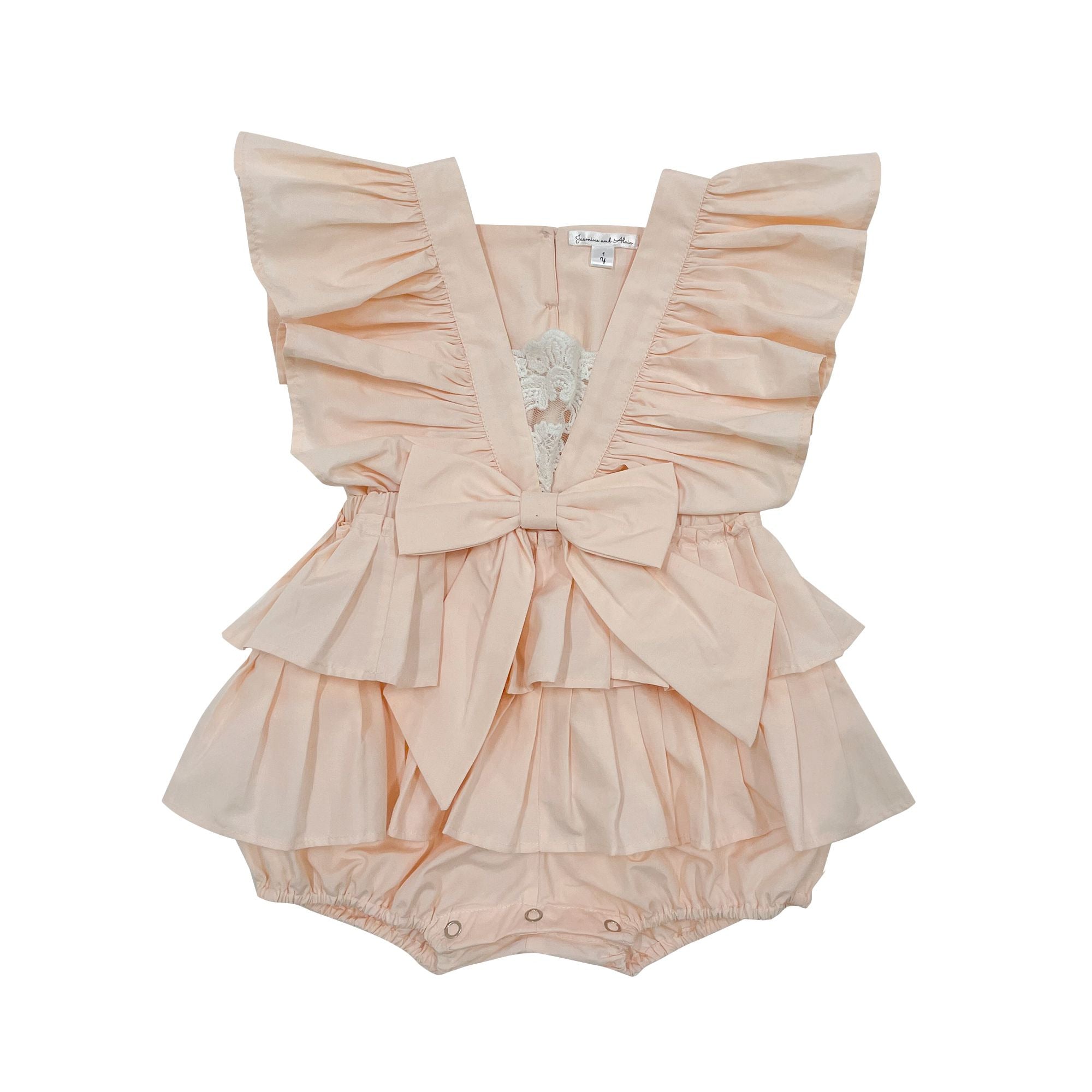 The Cotton Frill Romper (Peach)
