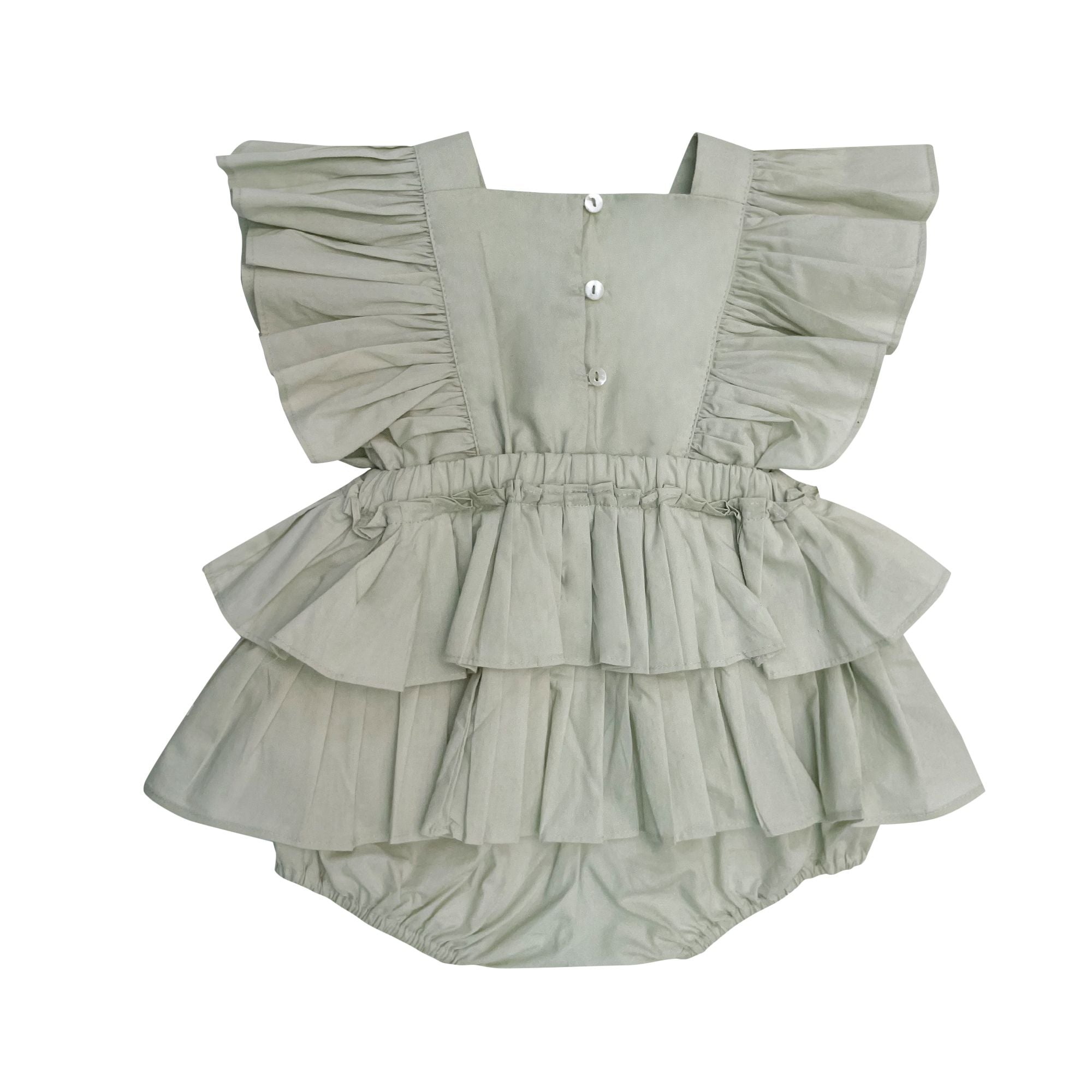 The Cotton Frill Romper (Green)
