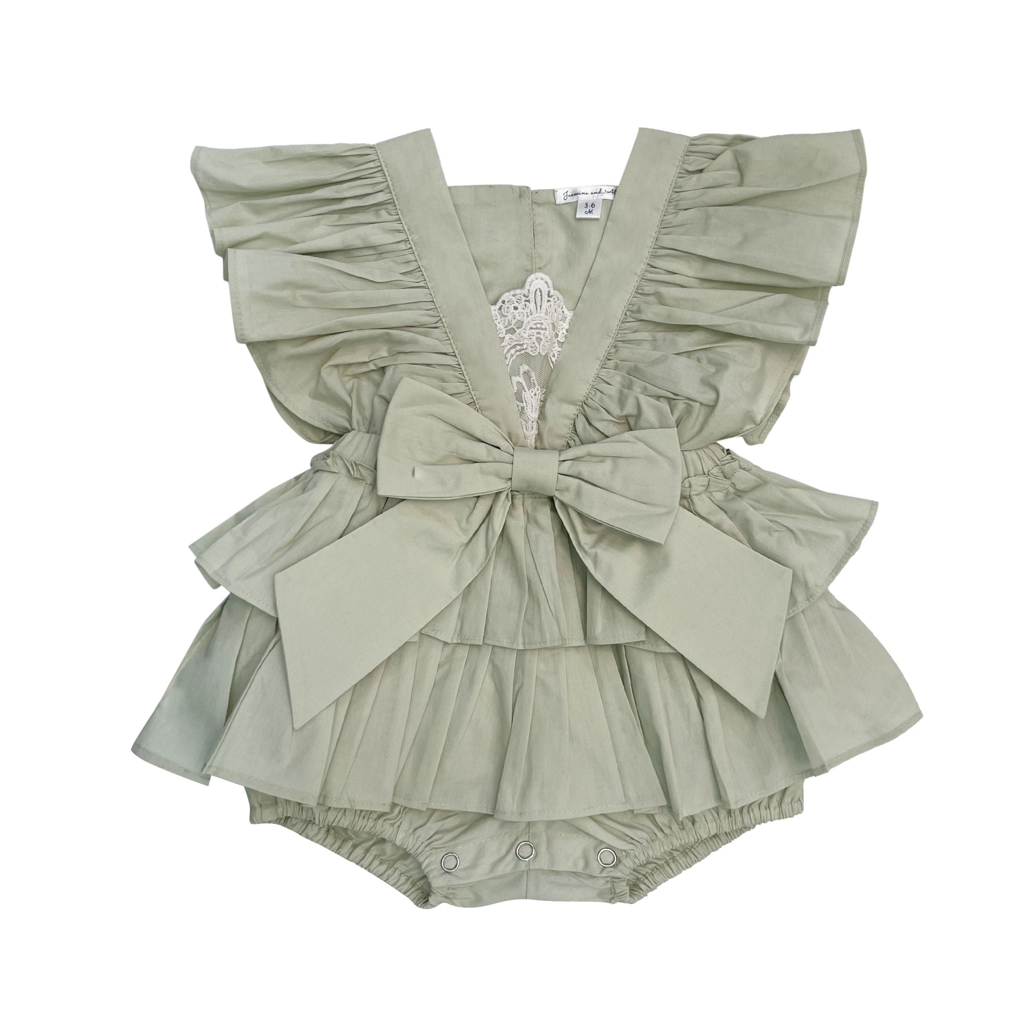 The Cotton Frill Romper (Green)