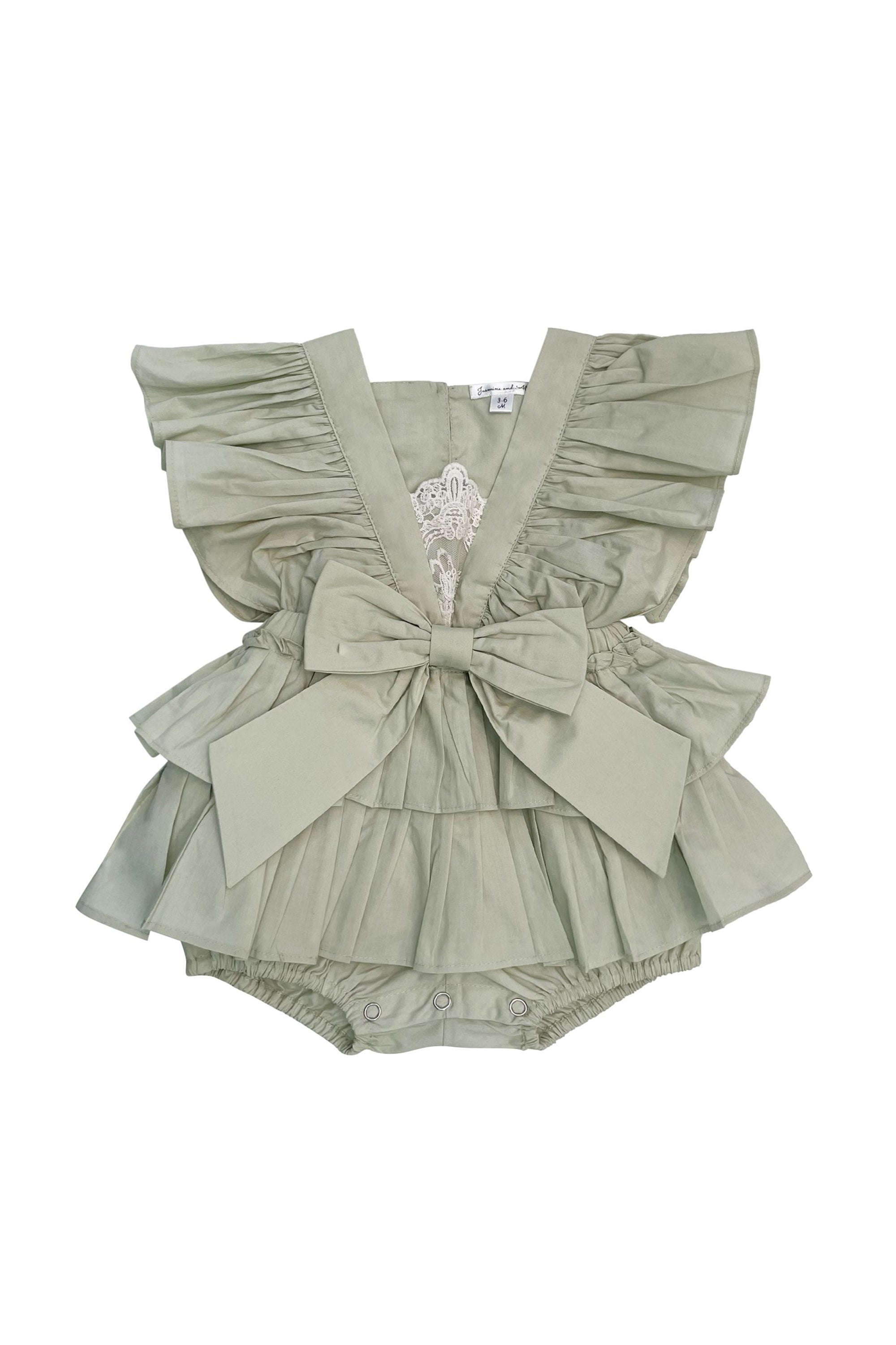 The Cotton Frill Romper (Green)