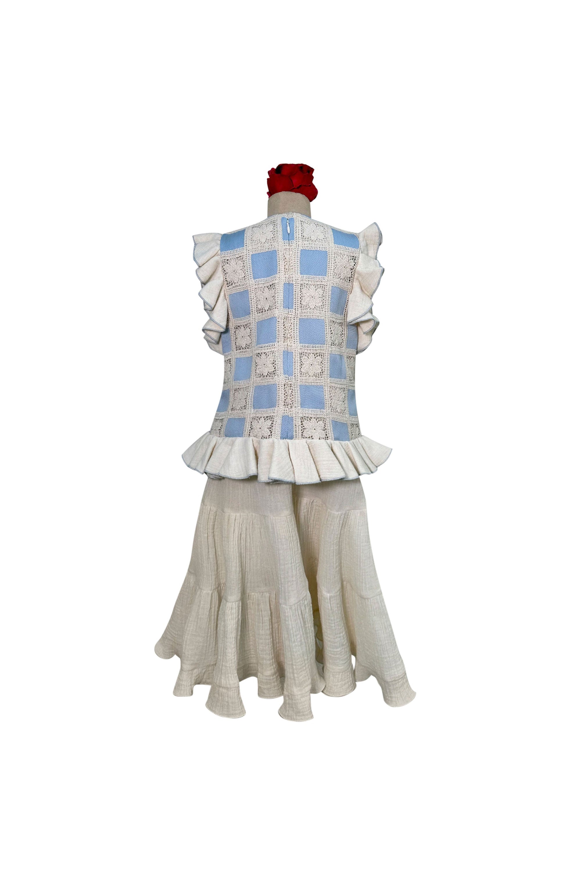 Crochet Short Top with Cotton Sharara