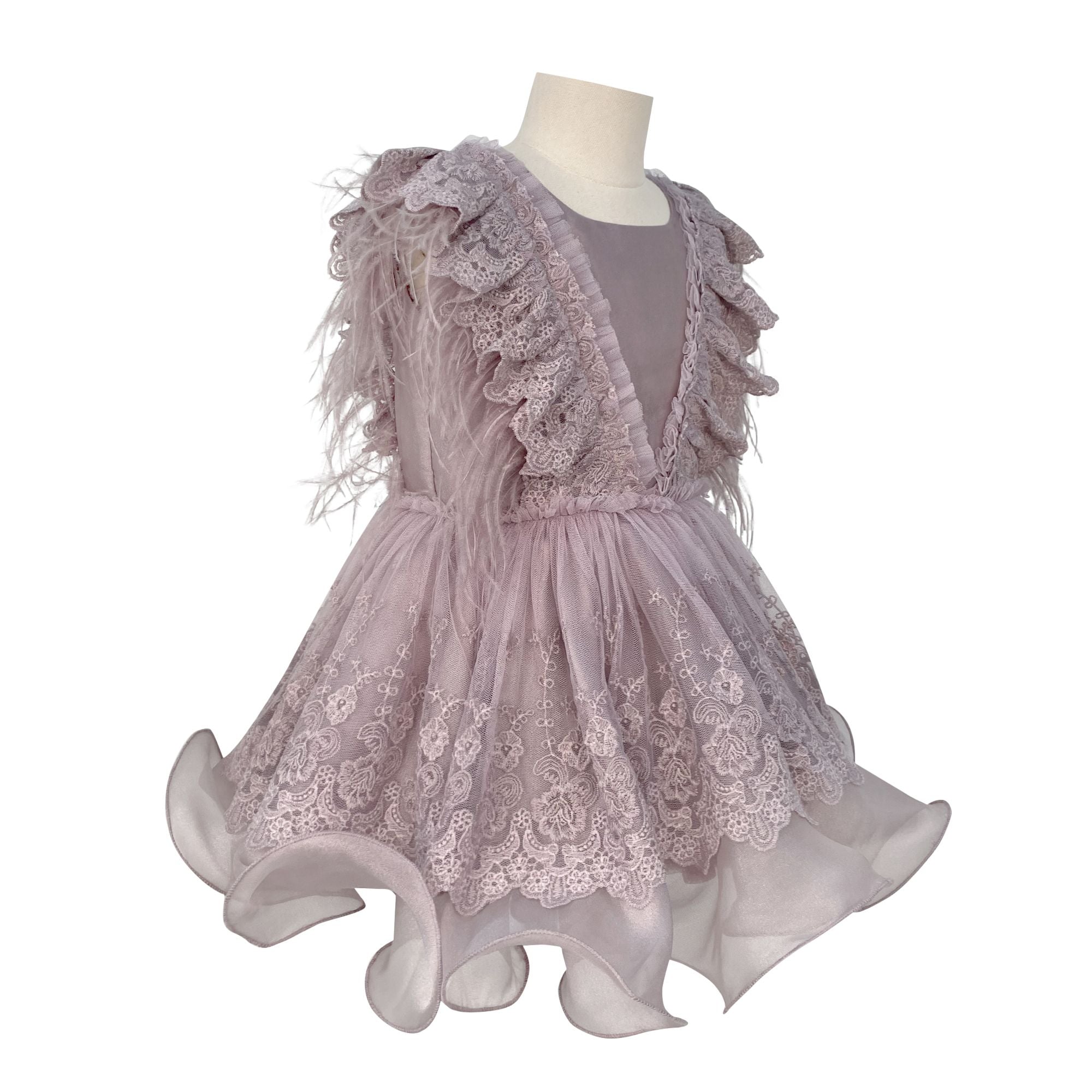 Voluminous Feather Fairy Dress (Lilac)