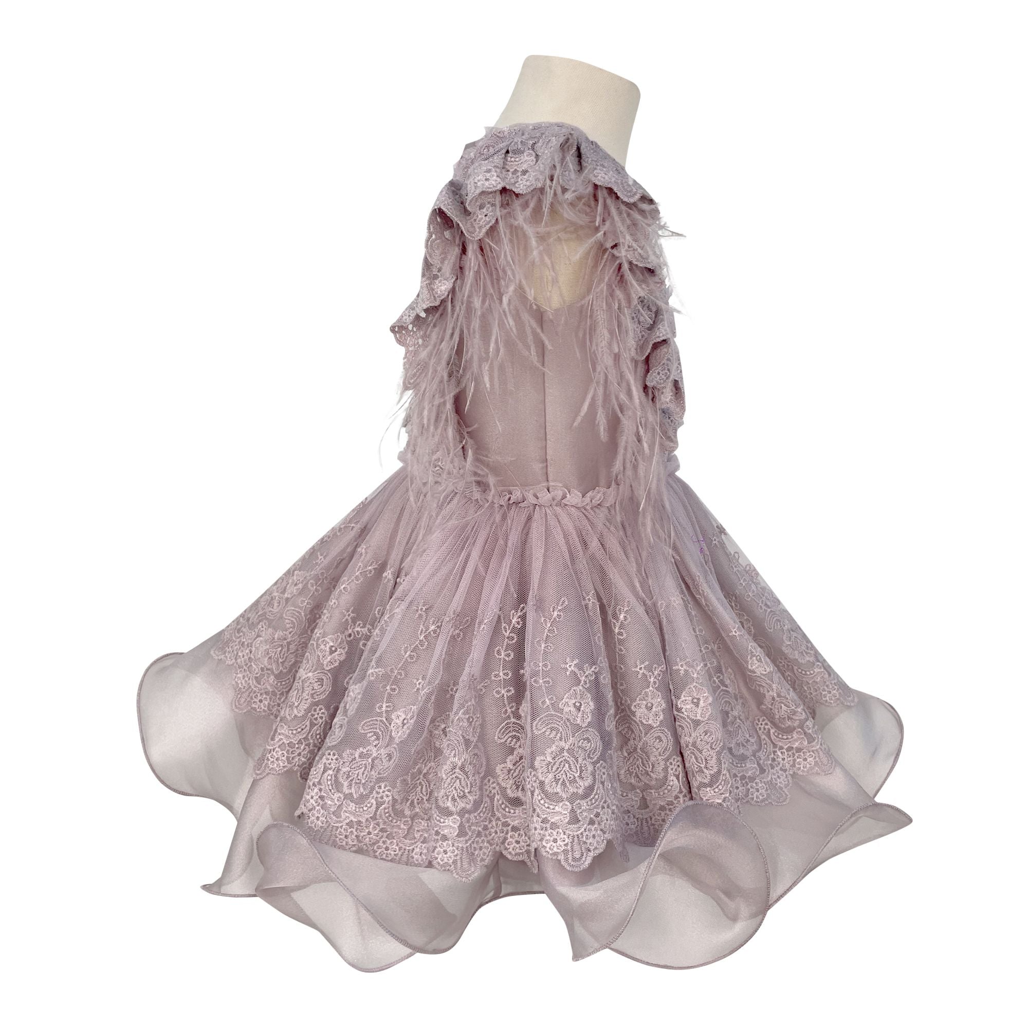 Voluminous Feather Fairy Dress (Lilac)