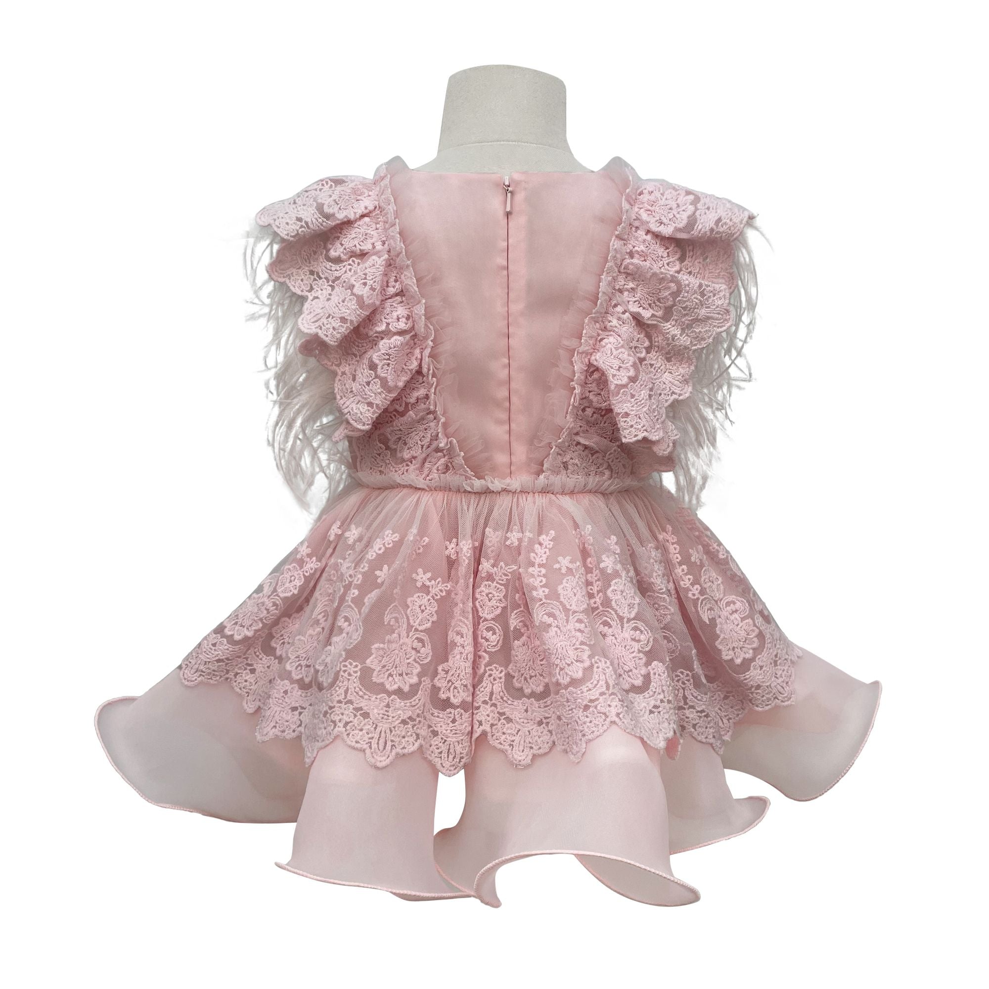 Voluminous Feather Fairy Dress (Pink)