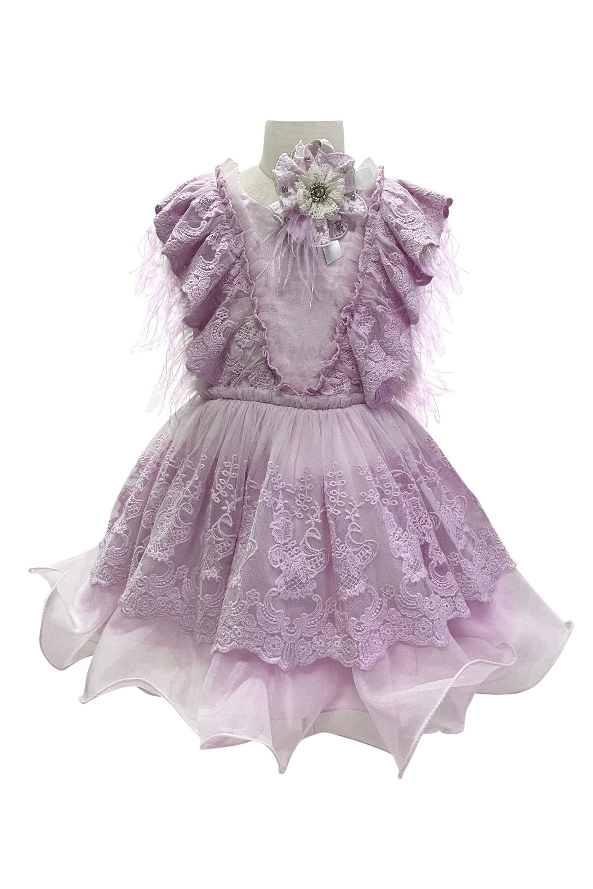 Voluminous Feather Fairy Dress (Purple)
