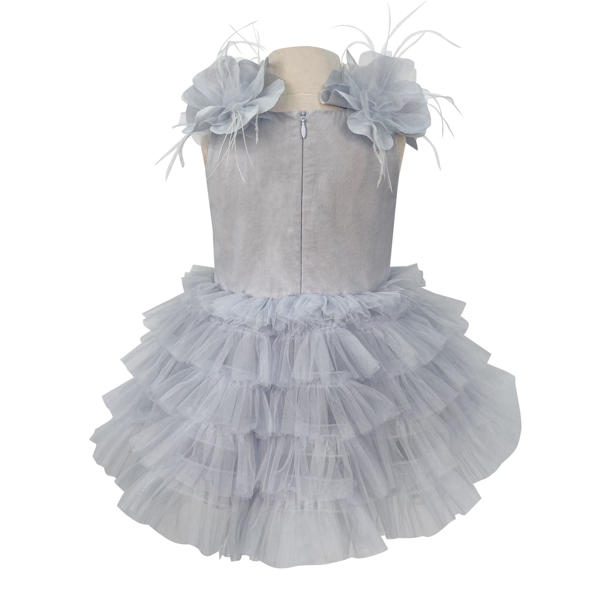The Flower Feather Dress (Blue)