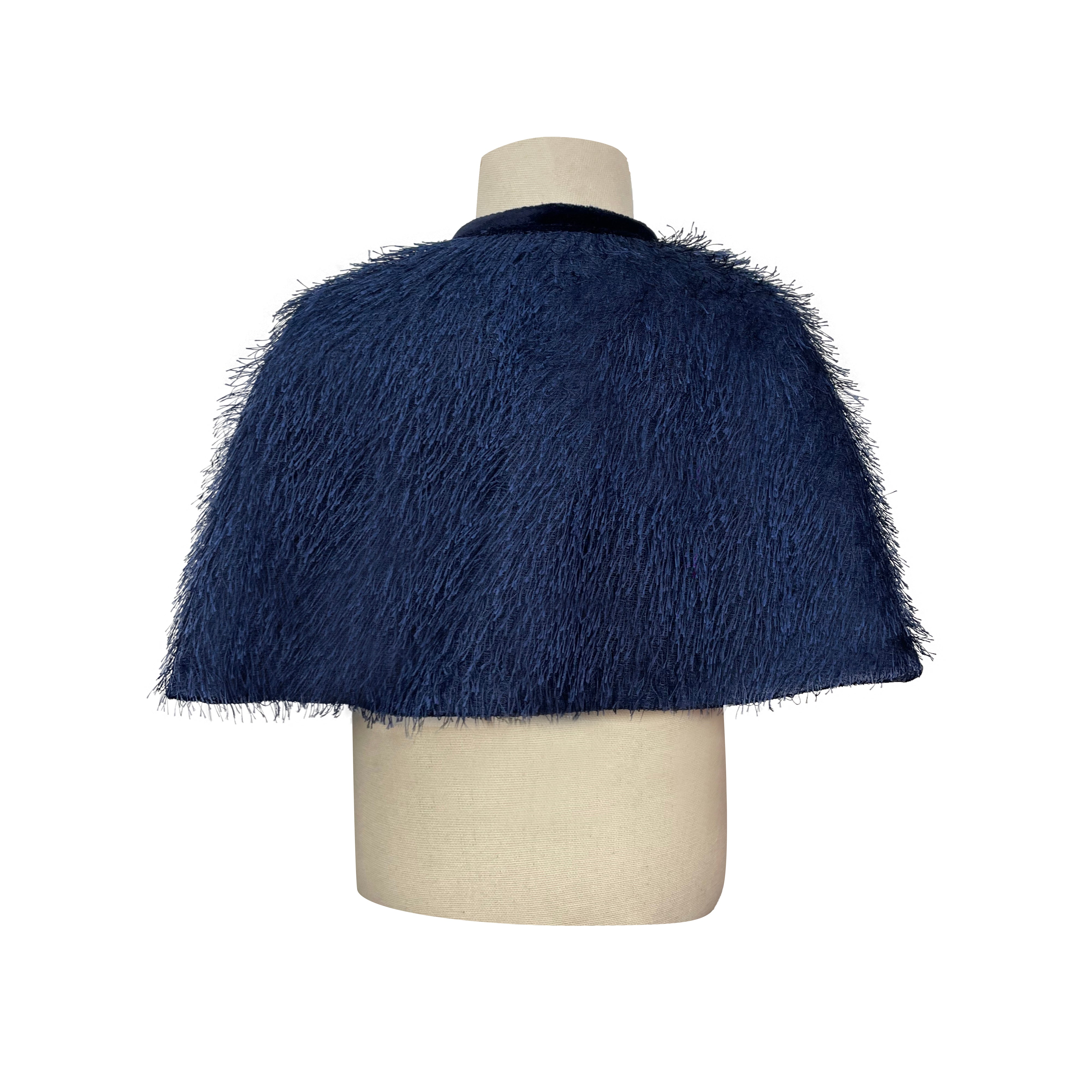 The Alaia Crop Cape (Navy Blue)