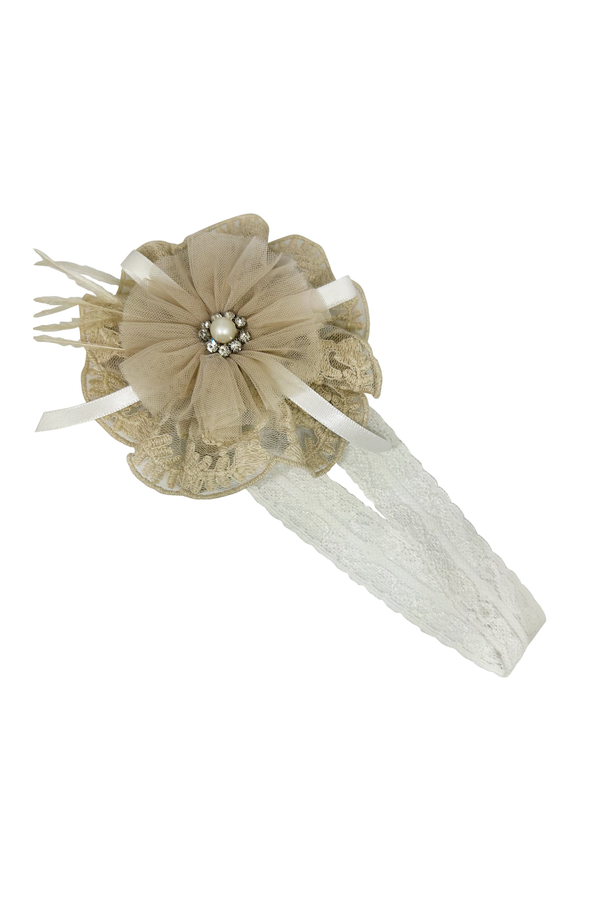 The Stretchy Beige Royalty Hairband