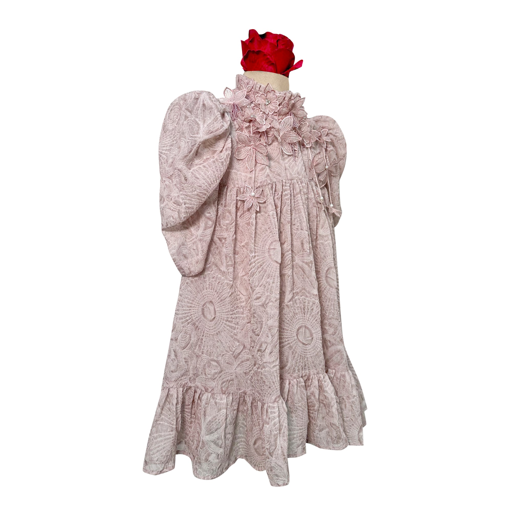 Embossed Avery Dress (Onion Pink)