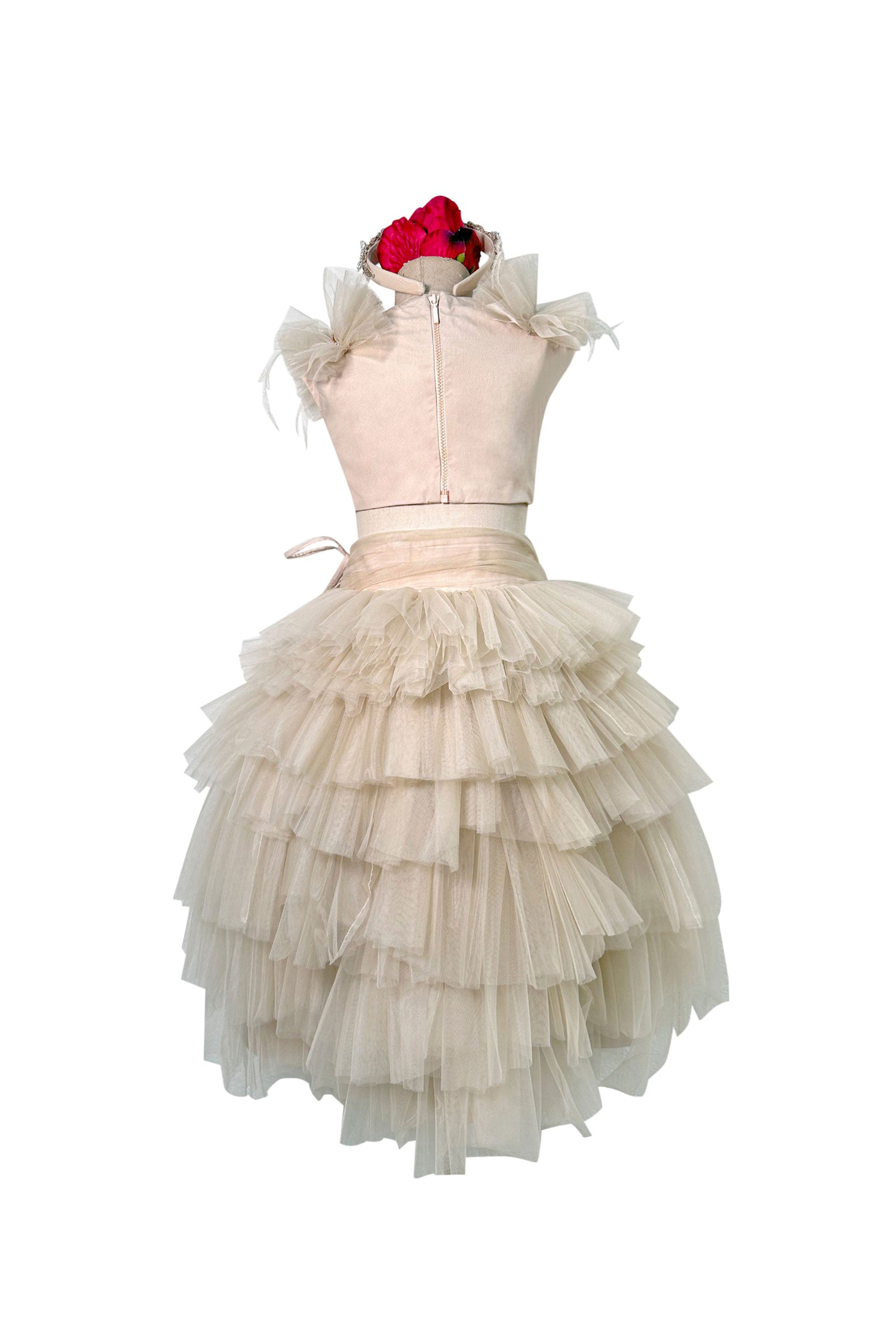Tulle Lehenga with Embellished Blouse