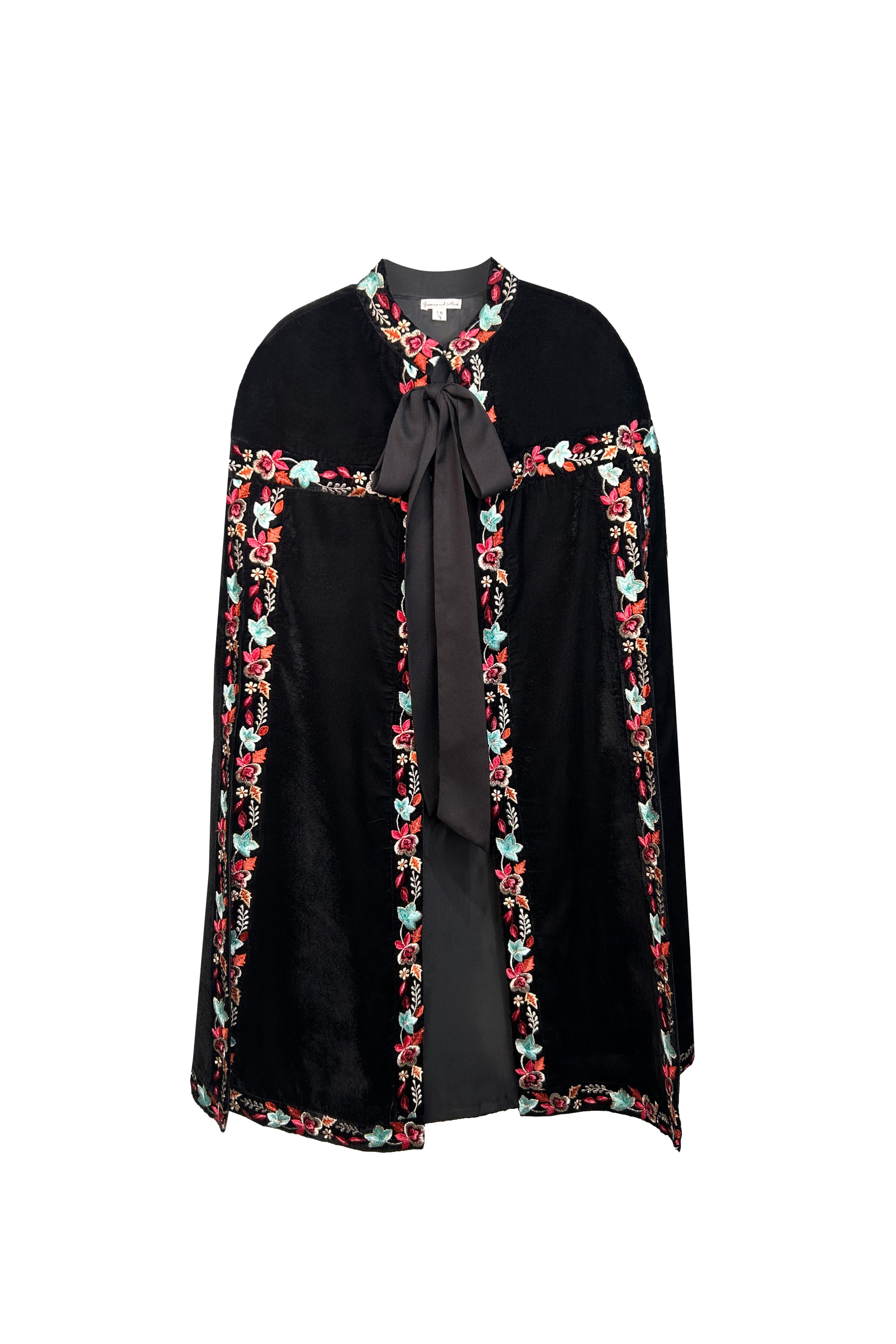 Black Floral Long Cape (Sale)
