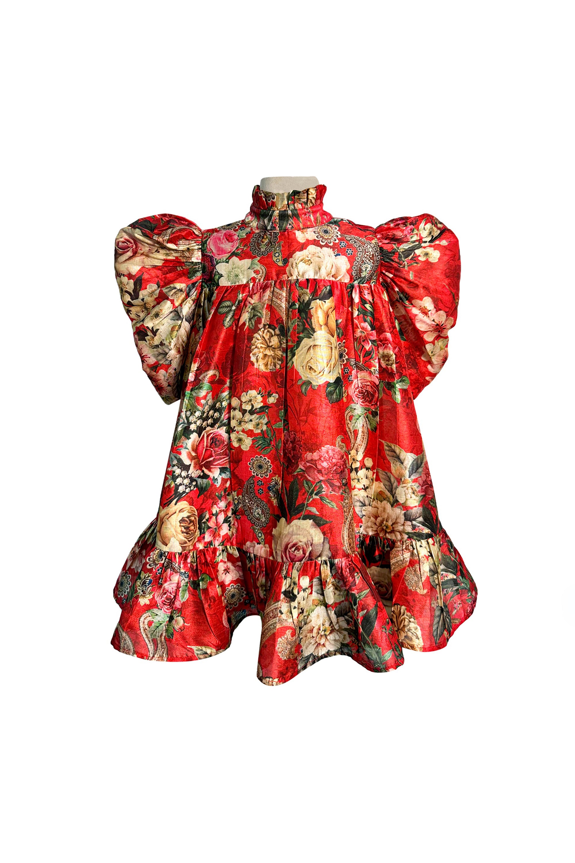 Red Print Floral Betty Dress