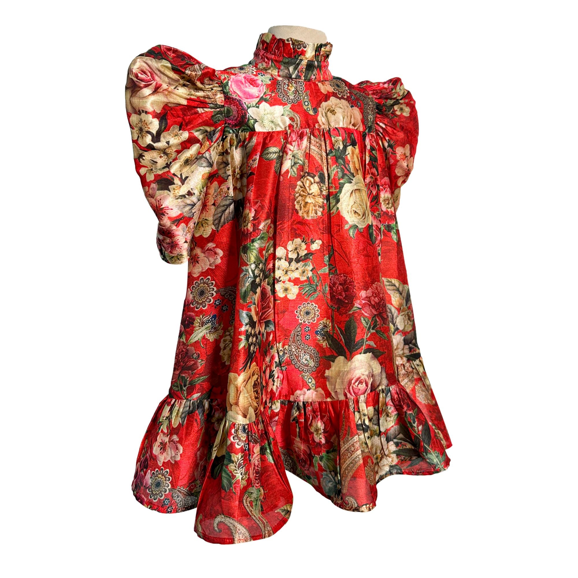 Red Print Floral Betty Dress