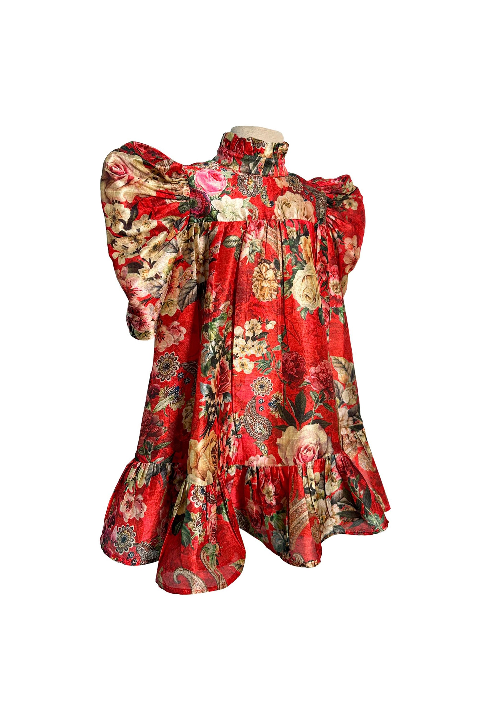 Red Print Floral Betty Dress