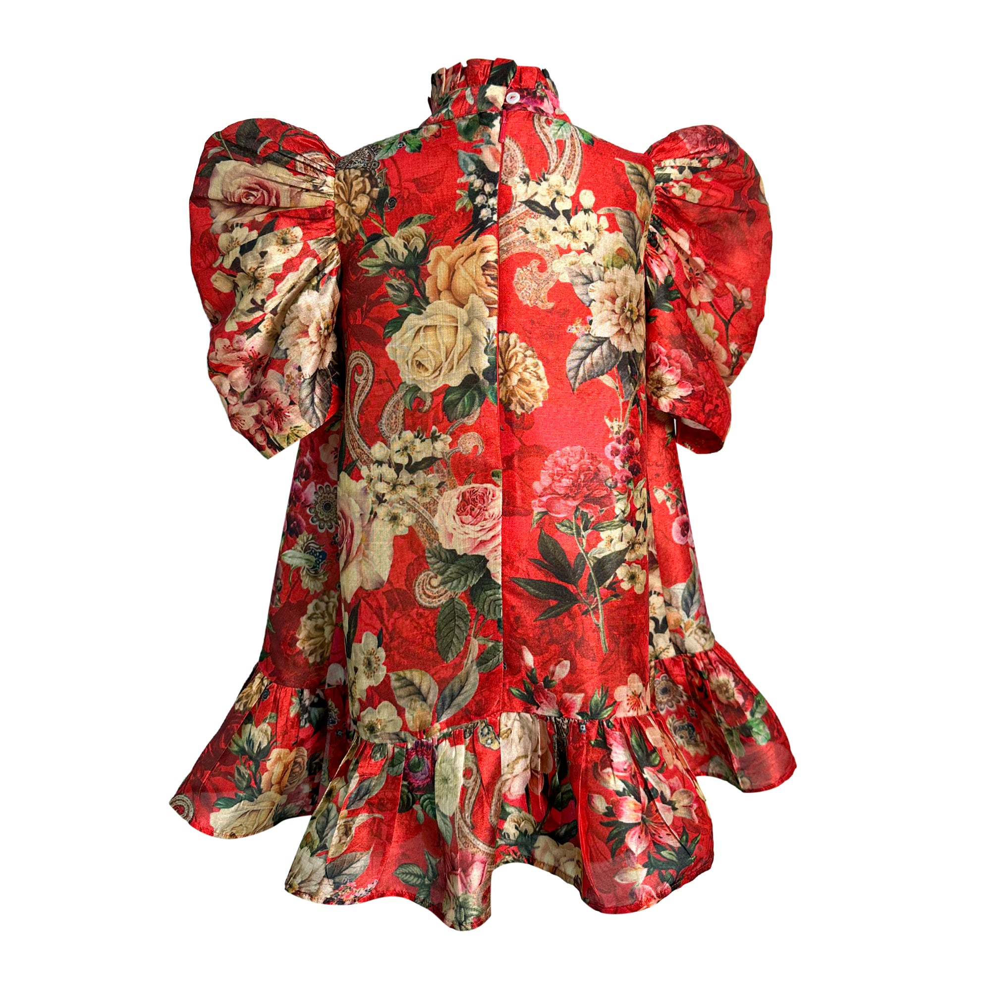 Red Print Floral Betty Dress