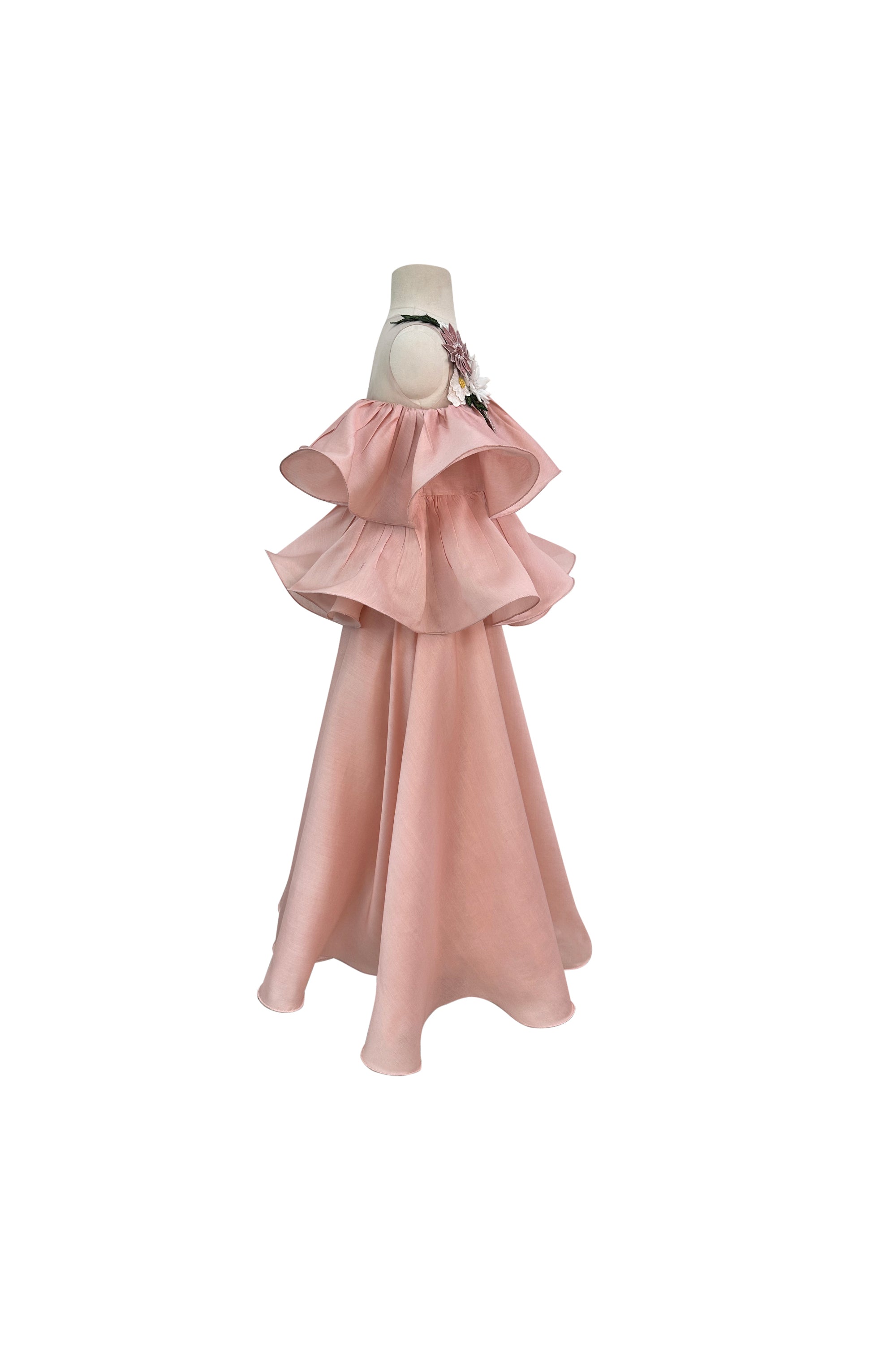 Floral Applique Tiered Peplum with Lehenga