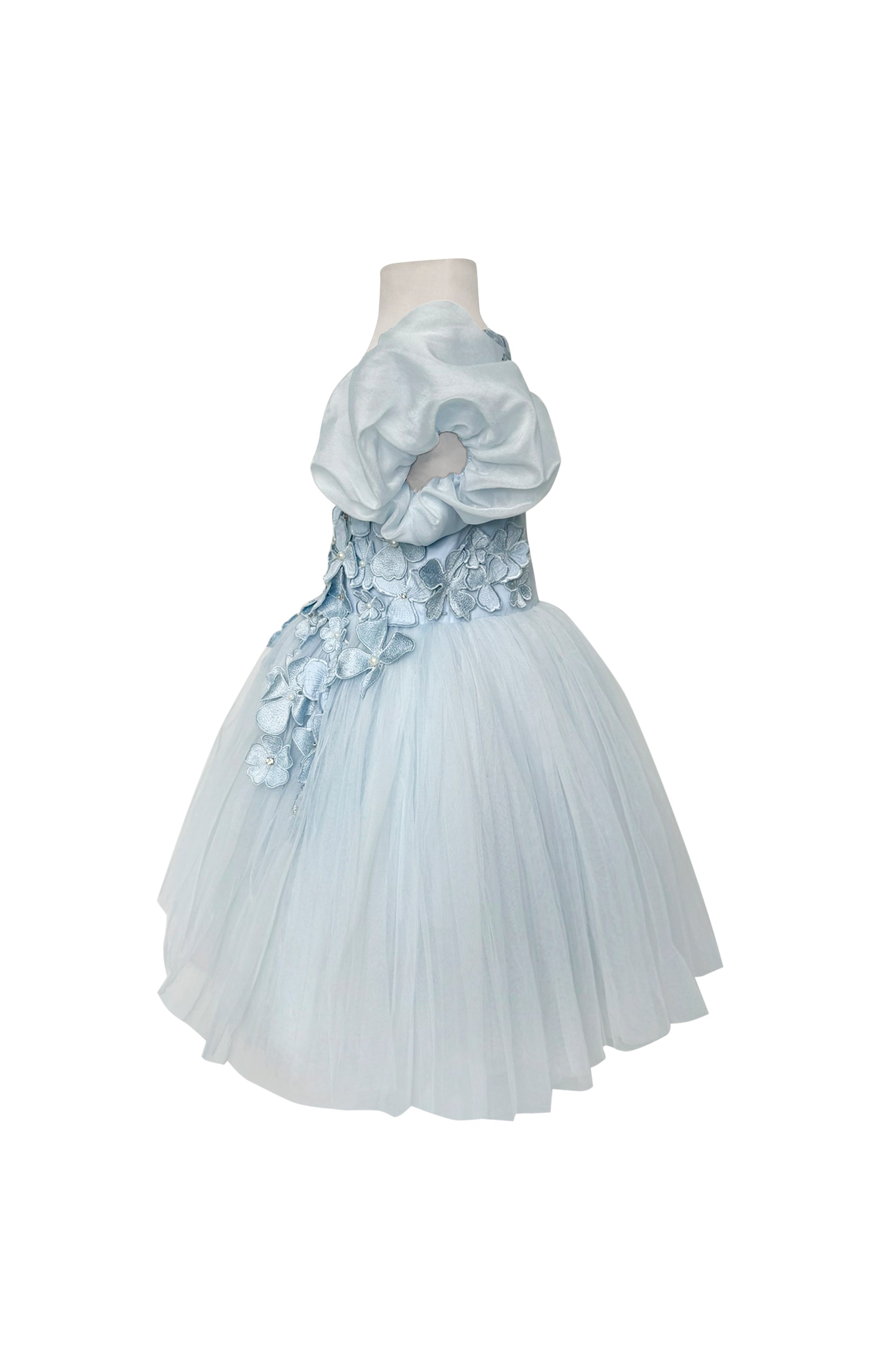 The Georgia Dress With Sleeves (Blue)