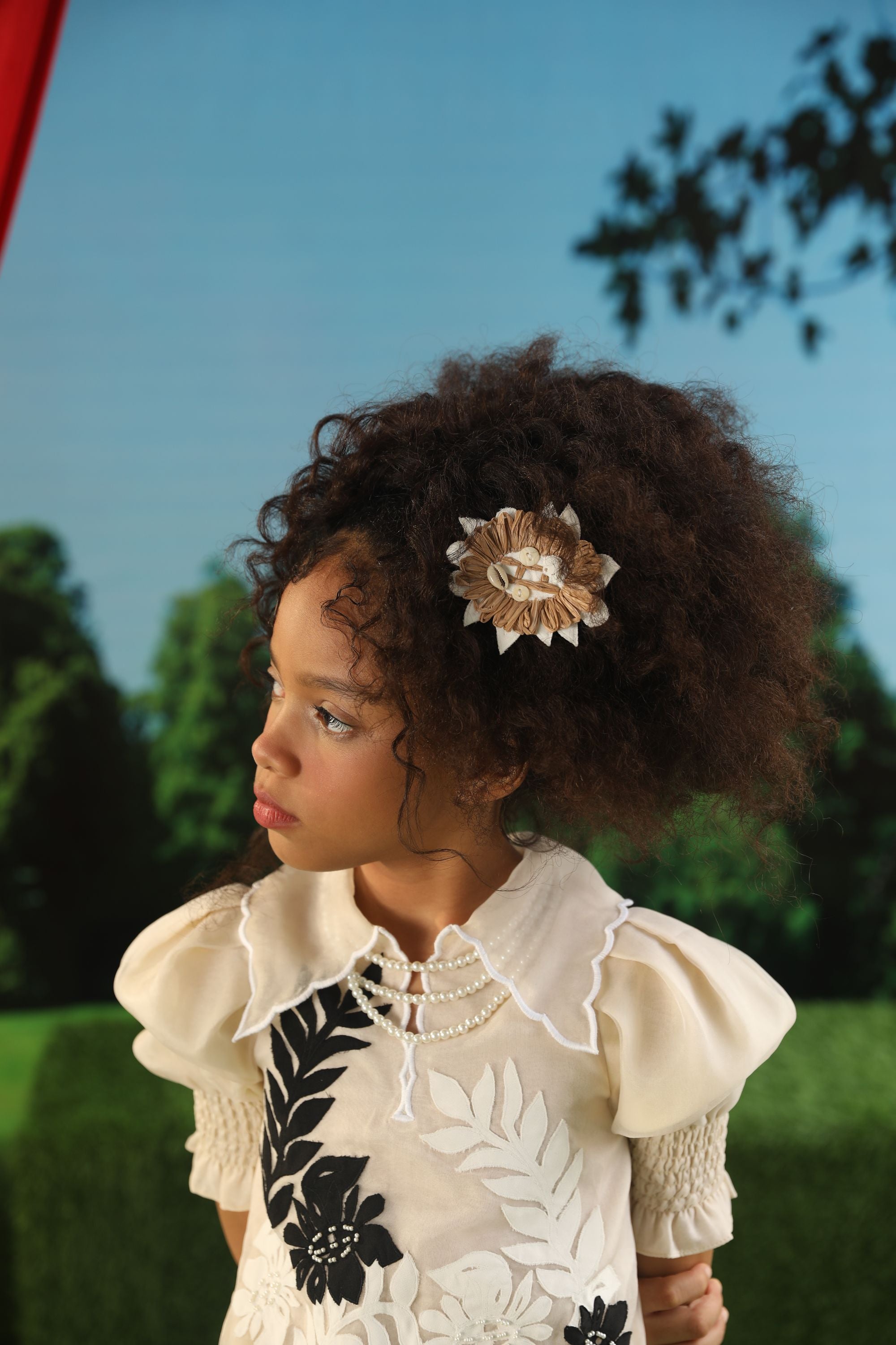 Raffia Flower Clip