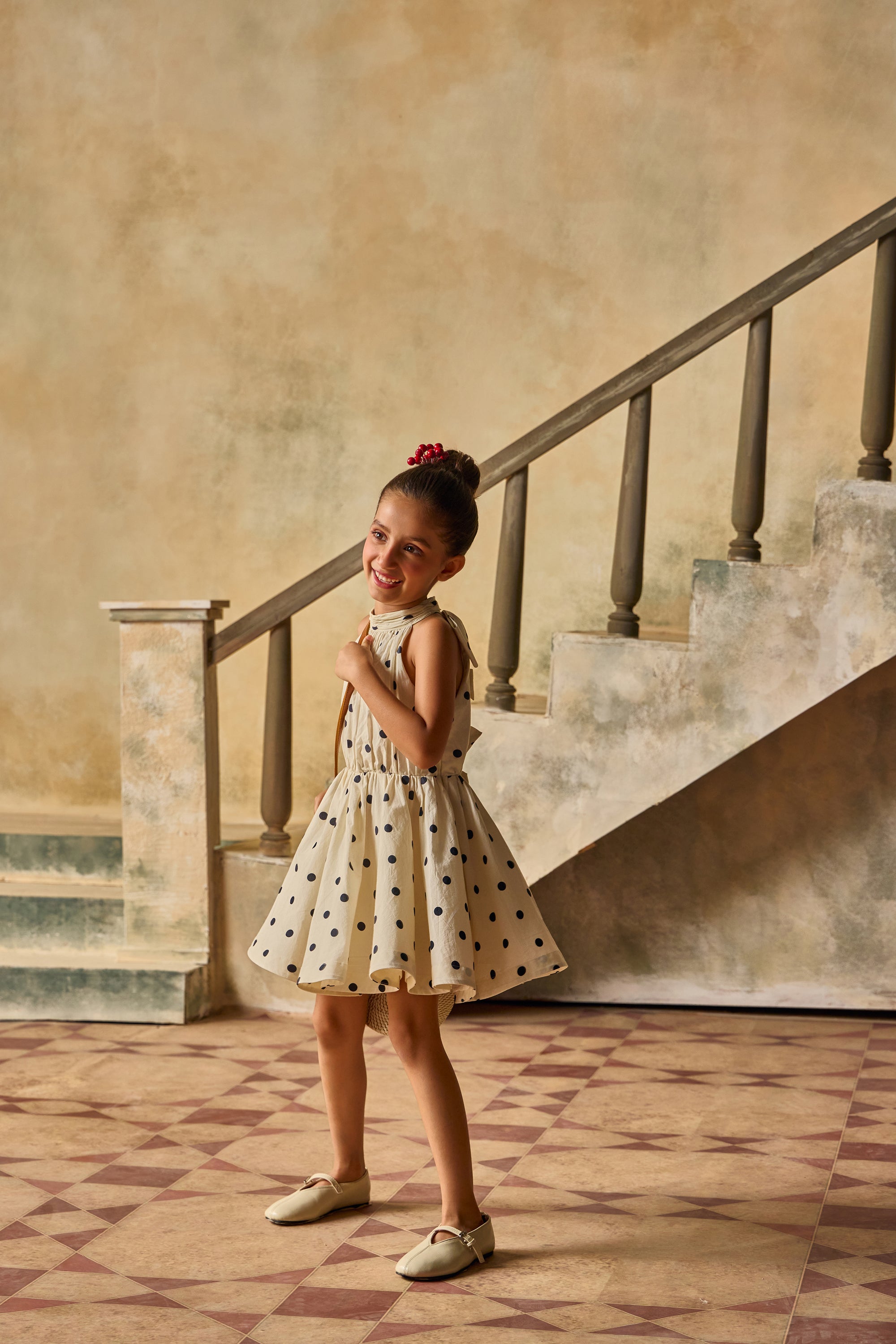Polka Pearl Halter Dress