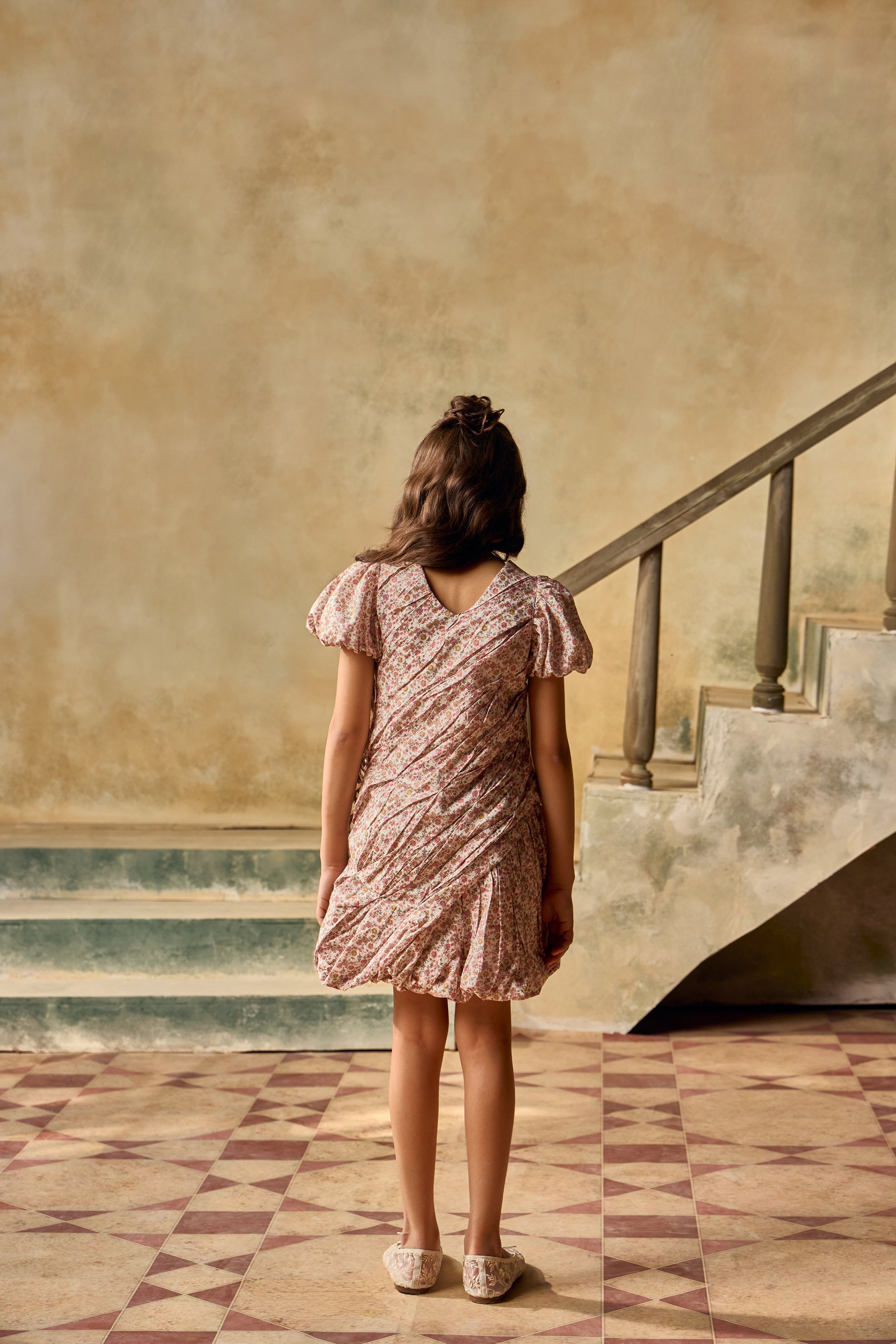 Ditsy Rose Drape Dress