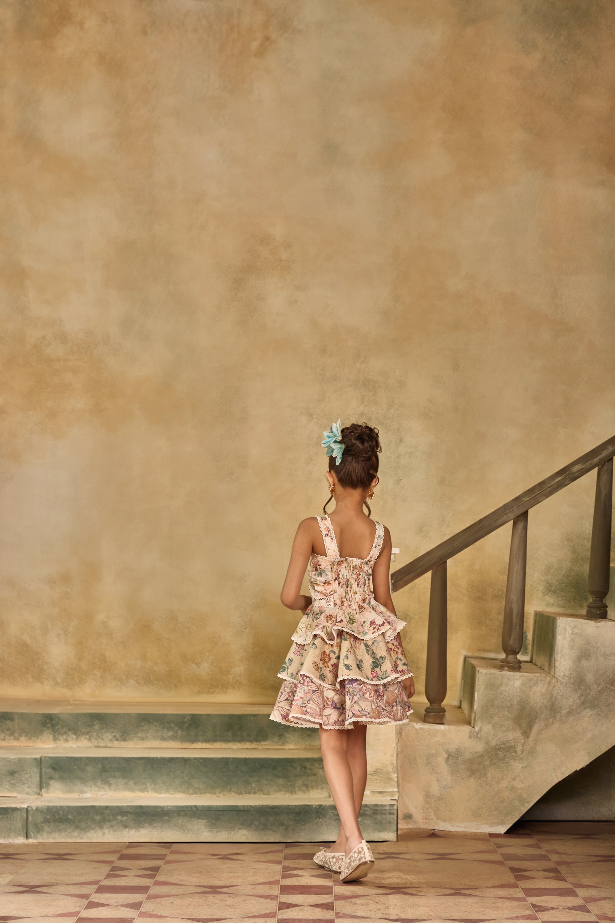 Solene Cascade Lace Dress